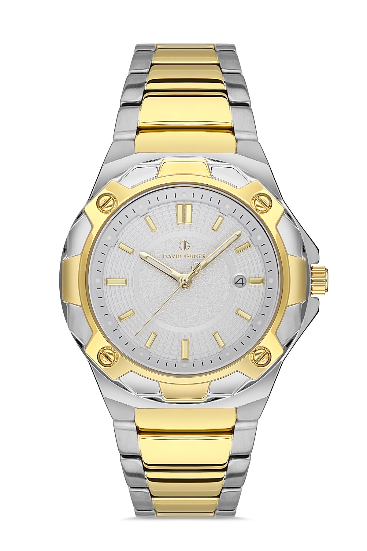 DAVID GUNER SARI BEYAZ KAPLAMALI BEYAZ KADRANLI ERKEK KOL SAATİ DG-8353GA-D1