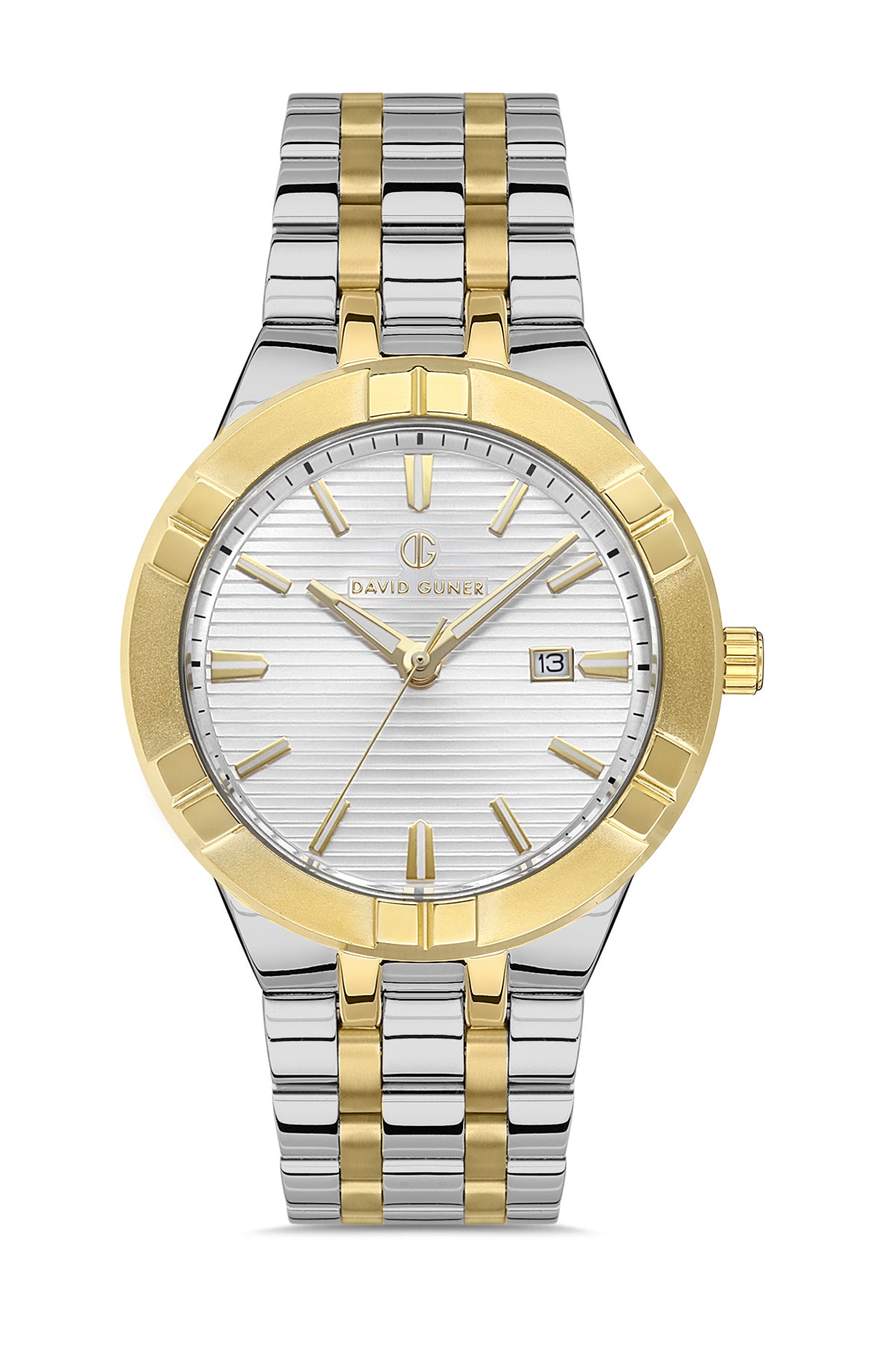 DAVID GUNER SARI BEYAZ KAPLAMALI BEYAZ KADRANLI ERKEK KOL SAATİ - DG-8388GA-D1