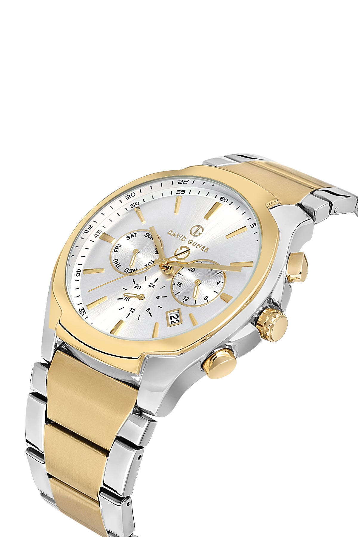 DAVID GUNER SARI BEYAZ KAPLAMALI BEYAZ KADRANLI ERKEK KOL SAATİ - DG-8395GA-D1
