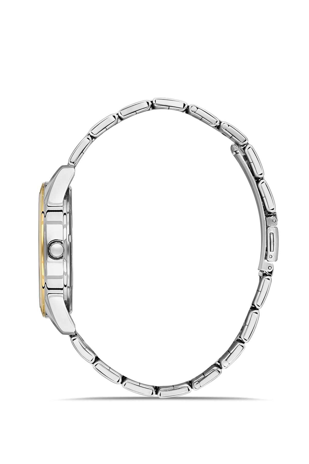 DAVID GUNER Sarı Beyaz Kaplama Gümüş Kadranlı Takvimli Erkek Kol Saati