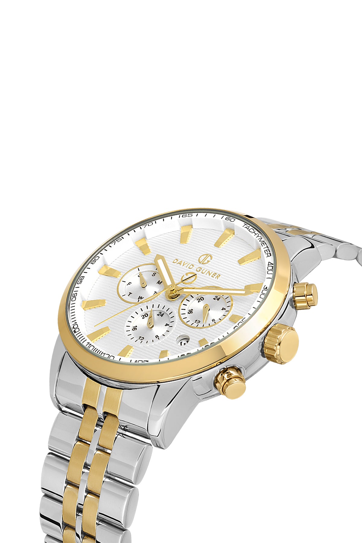 DAVID GUNER SARI BEYAZ KAPLAMALI BEYAZ KADRANLI ERKEK KOL SAATİ DG-8836GA-D1