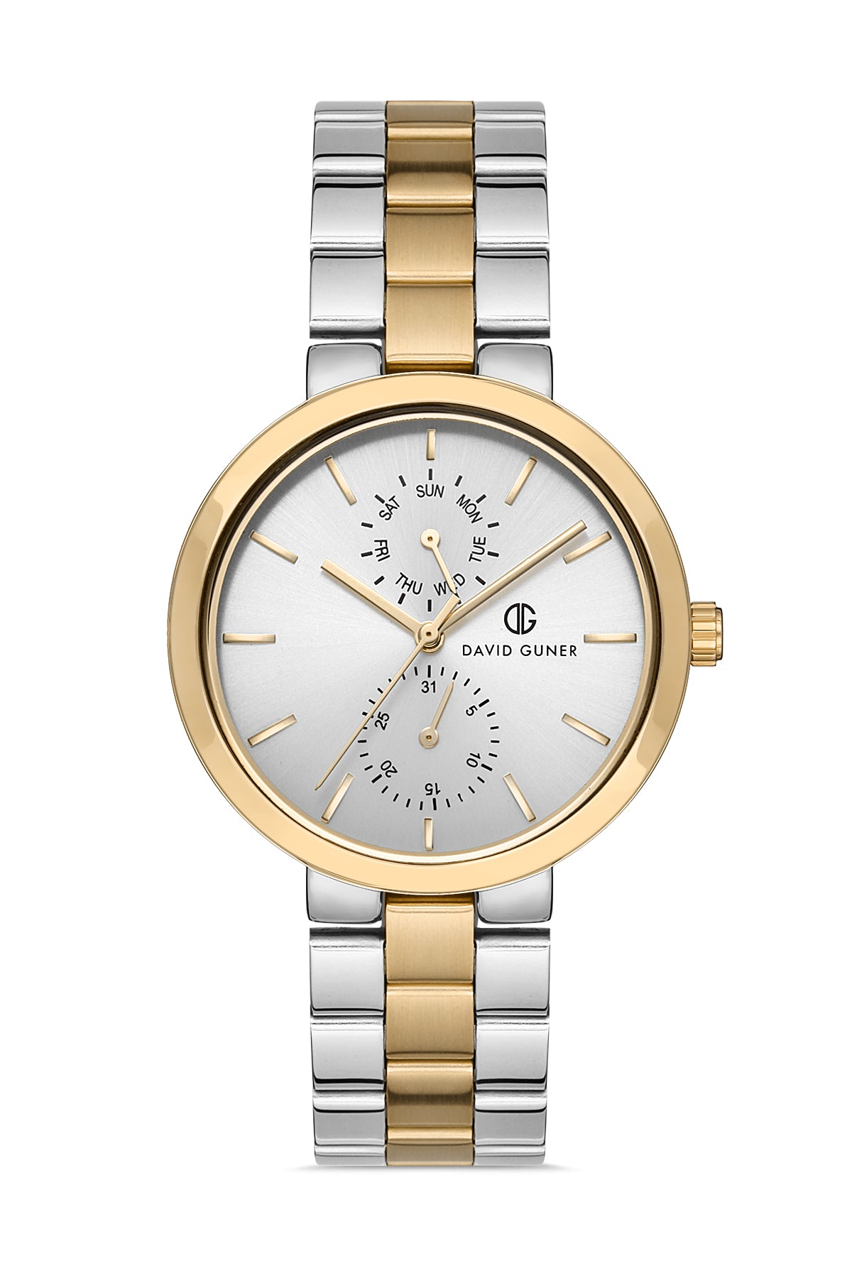 DAVID GUNER SARI BEYAZ KAPLAMALI BEYAZ KADRANLI KADIN KOL SAATİ - DG-8222LA-D1