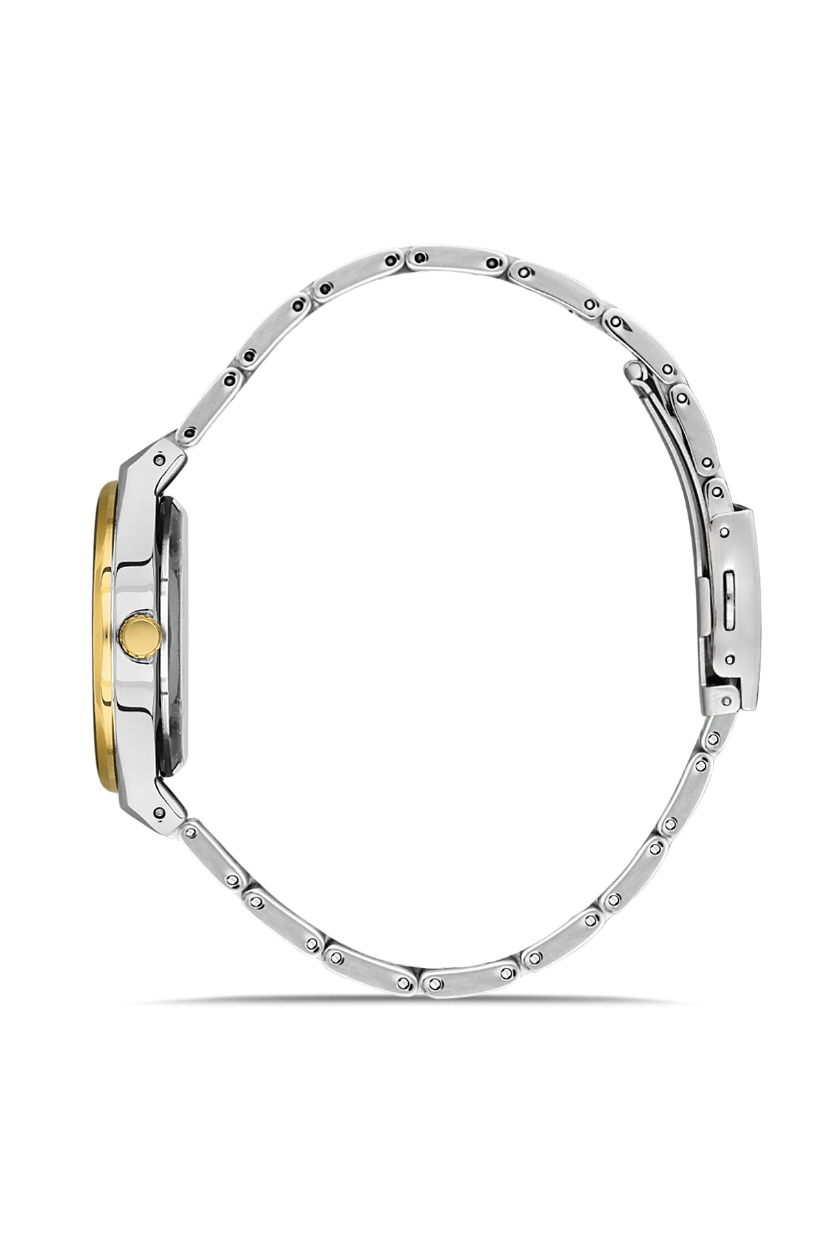 DAVID GUNER Sarı Beyaz Kaplama Gümüş Kadranlı Paslanmaz Masif Çelik Kordonlu Kadın Kol - DG-8372LA-D1