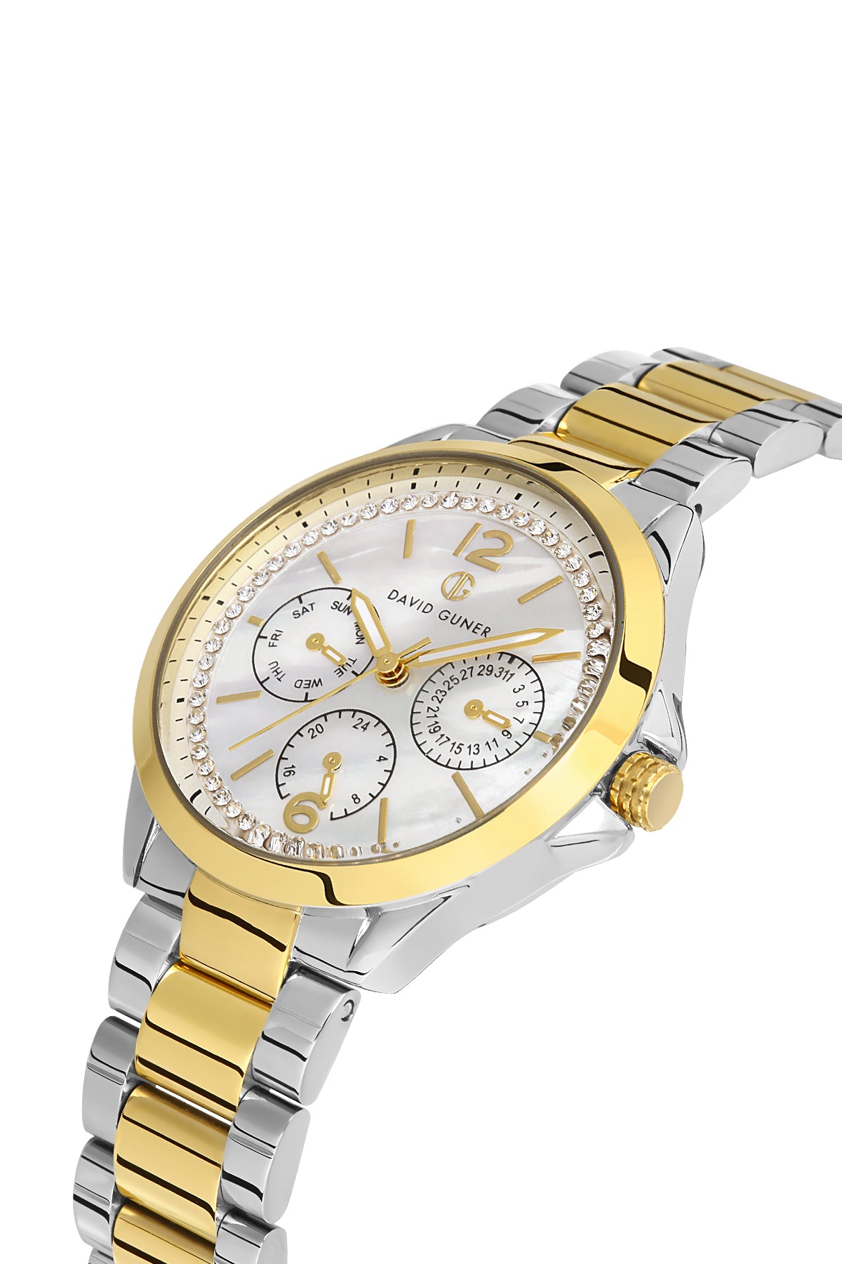 DAVID GUNER SARI BEYAZ KAPLAMALI BEYAZ KADRANLI KADIN KOL SAATİ DG-8416LA-D1