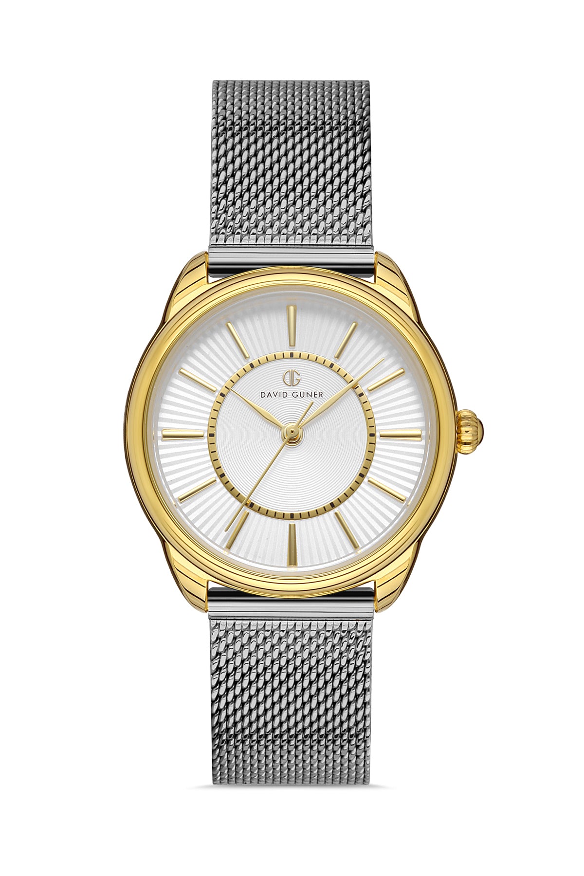 DAVID GUNER SARI BEYAZ KAPLAMALI BEYAZ KADRANLI KADIN KOL SAATİ DG-8458LC-D1