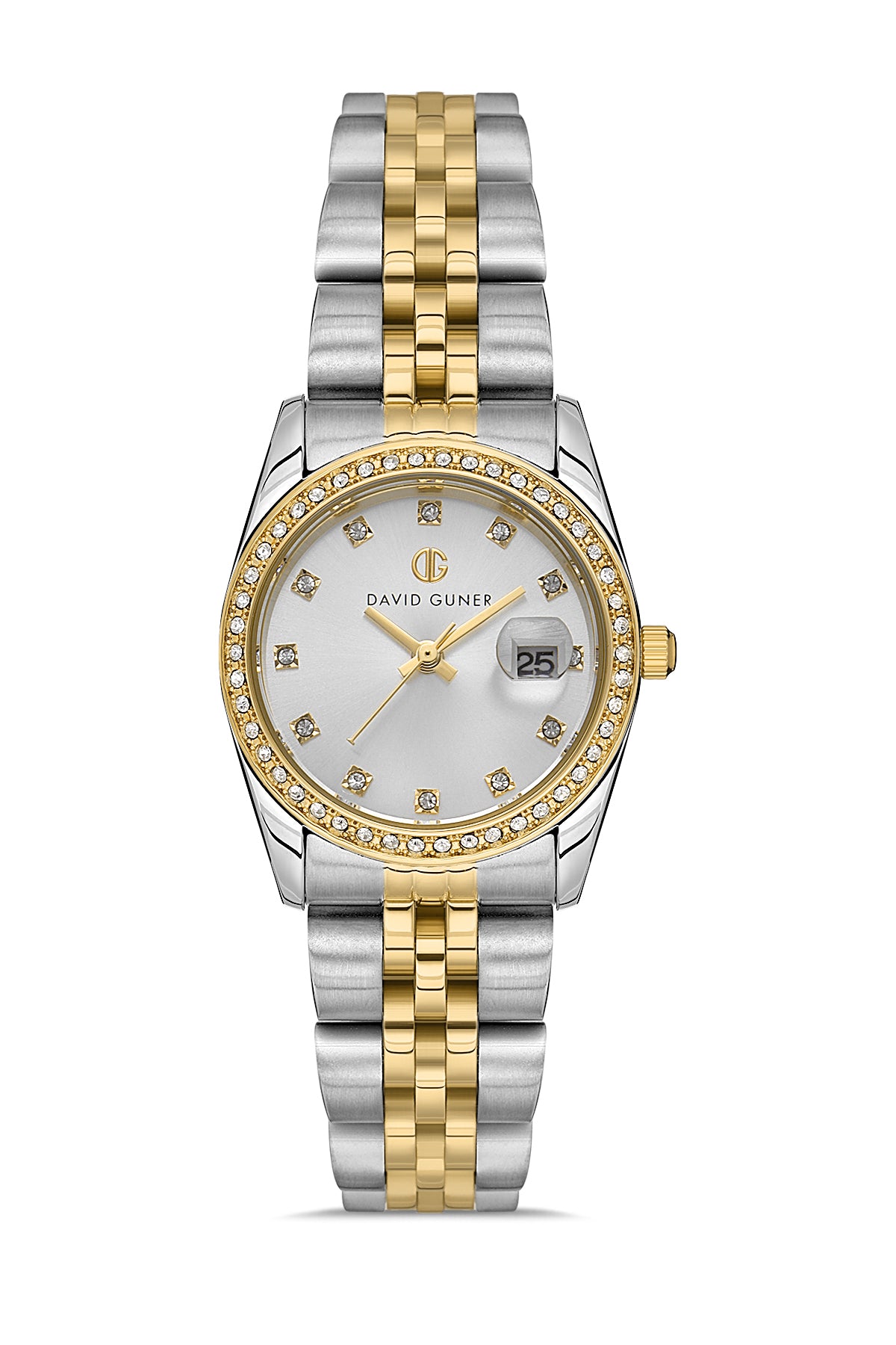 DAVID GUNER SARI BEYAZ KAPLAMALI BEYAZ KADRANLI KADIN KOL SAATİ DG-8635LA-D1