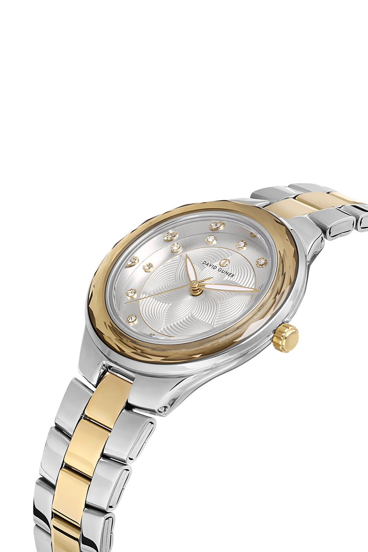 DAVID GUNER SARI BEYAZ KAPLAMALI BEYAZ KADRANLI KADIN KOL SAATİ - DG-8728LA-D1