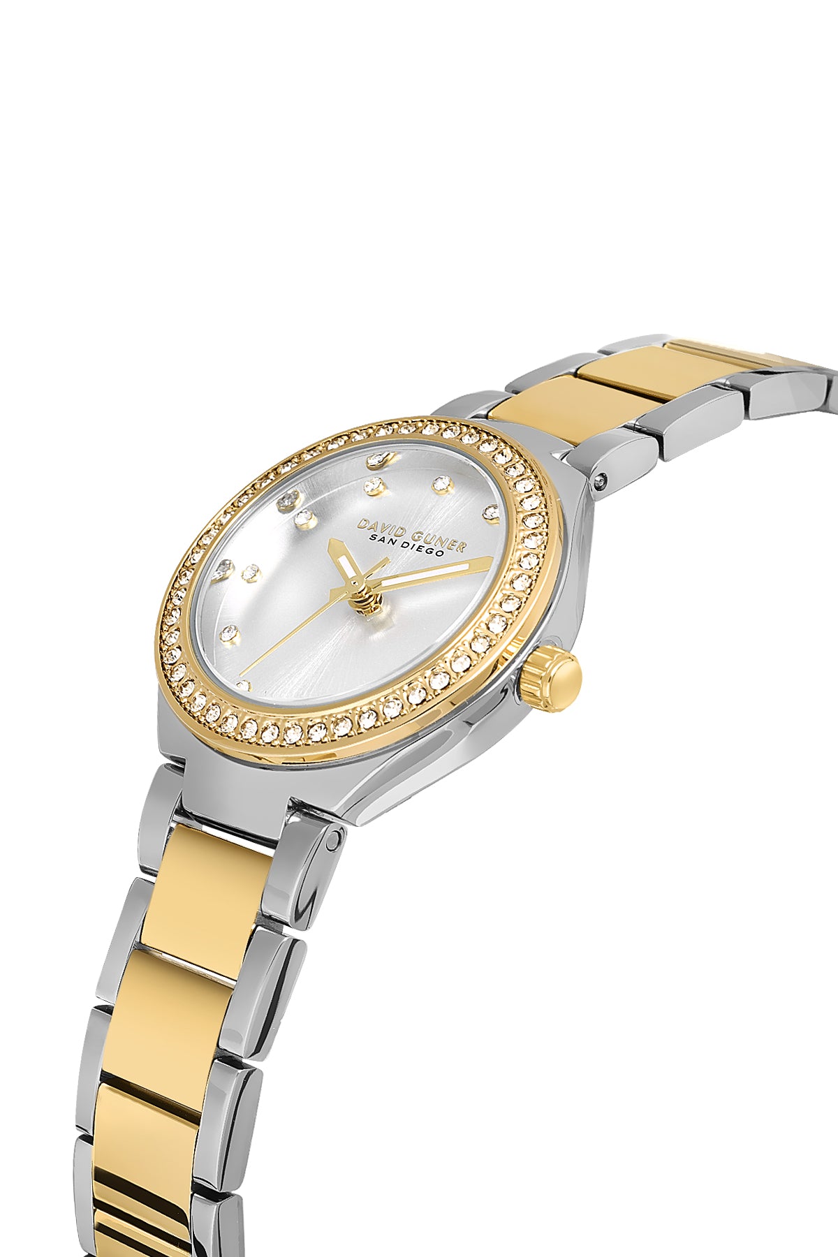 DAVID GUNER SARI BEYAZ KAPLAMALI BEYAZ KADRANLI KADIN KOL SAATİ DG-8868LA-D1