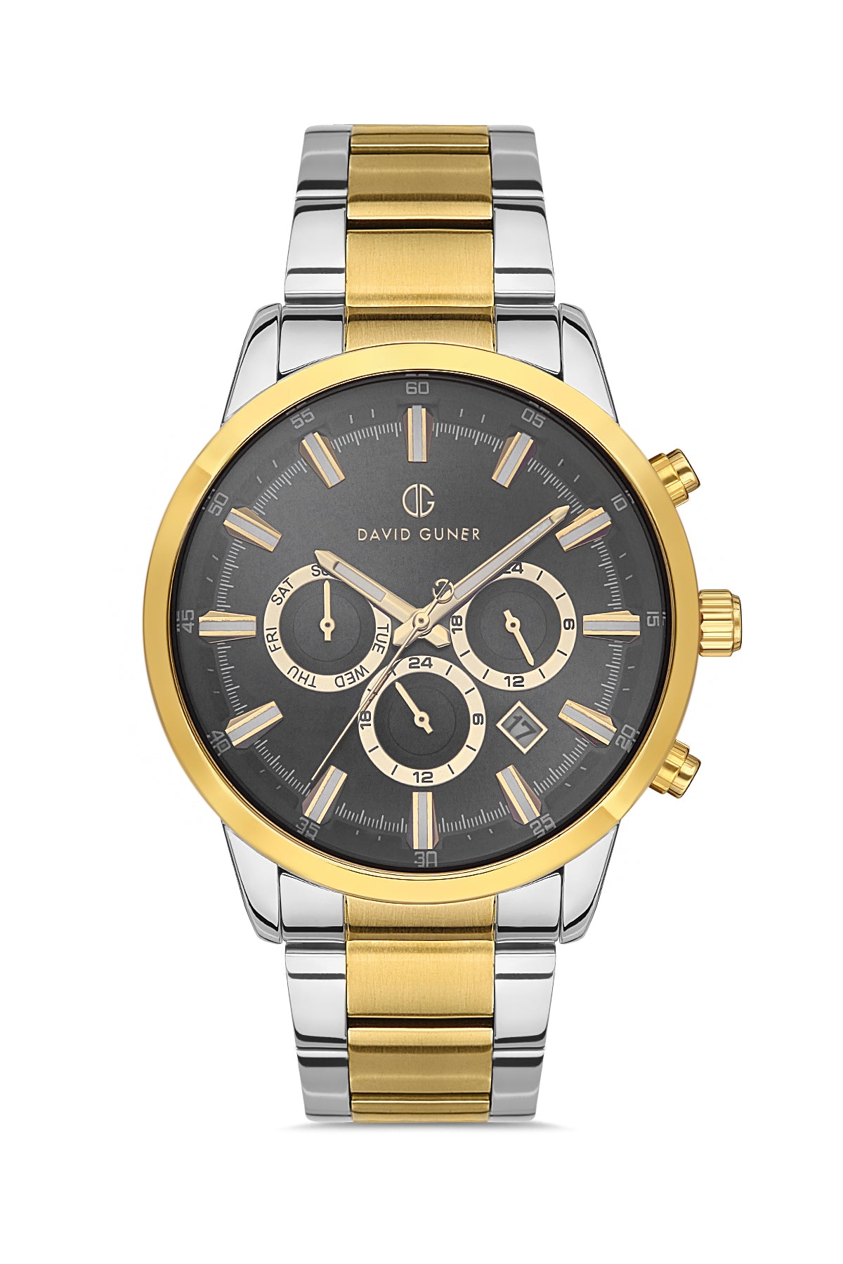 DAVID GUNER SARI BEYAZ KAPLAMALI GRİ KADRANLI ERKEK KOL SAATİ DG-8392GA-D9
