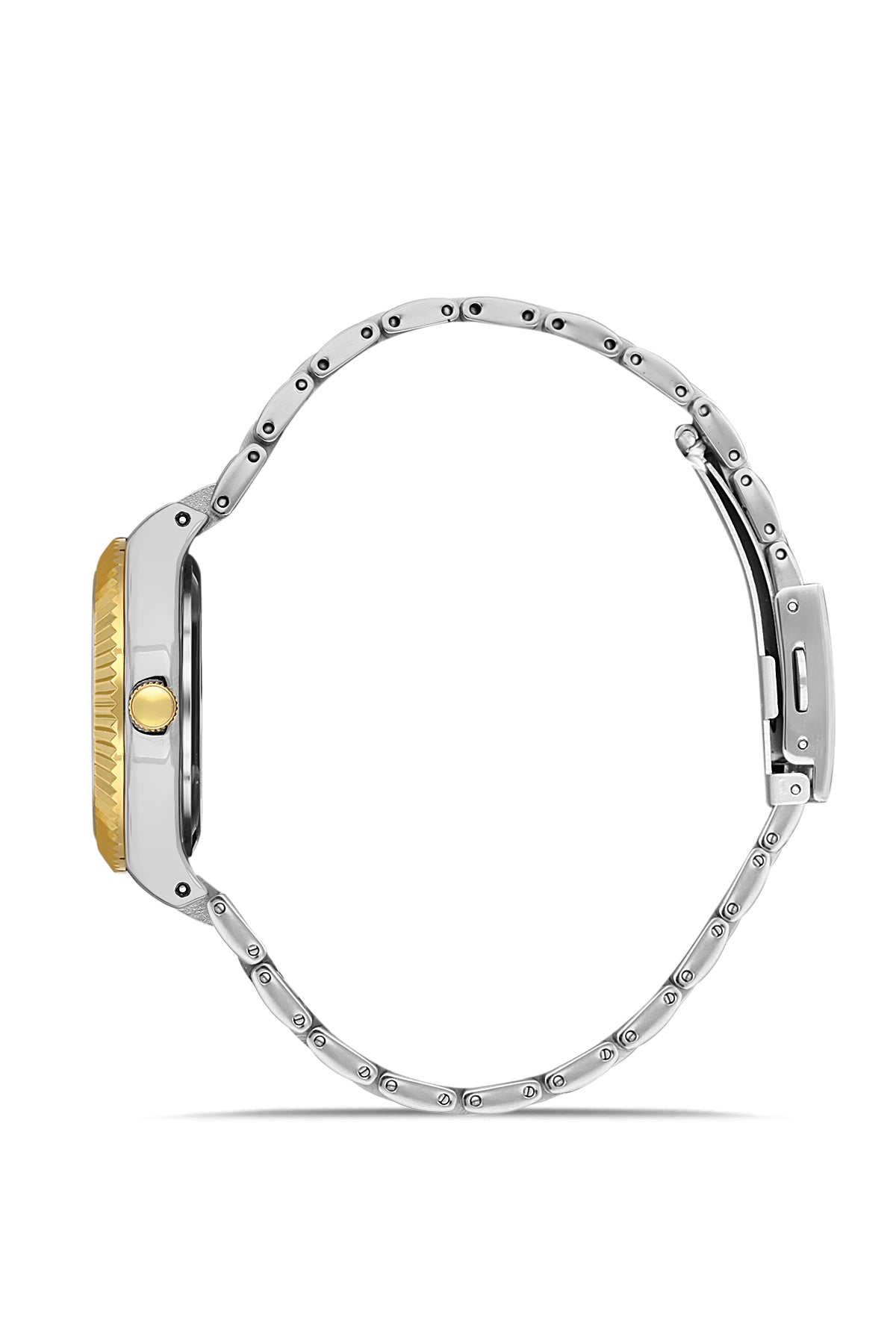 DAVID GUNER Yellow White Coated Silver Dial Women's Watch