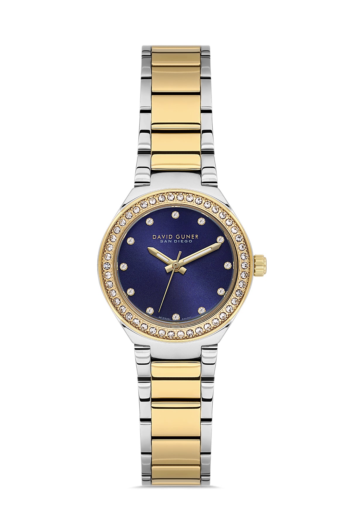 DAVID GUNER SARI BEYAZ KAPLAMALI MAVİ KADRANLI KADIN KOL SAATİ DG-8868LA-D3