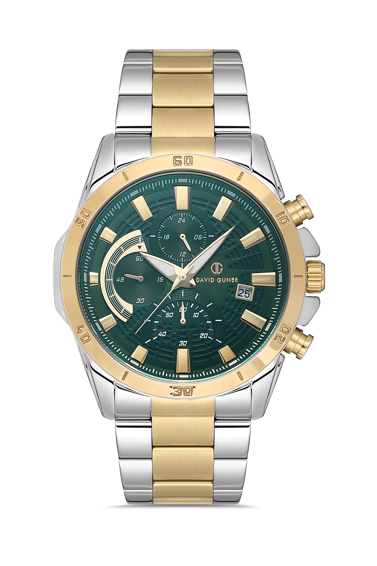 David Guner Yellow White Coated Multi Function Men's Watch