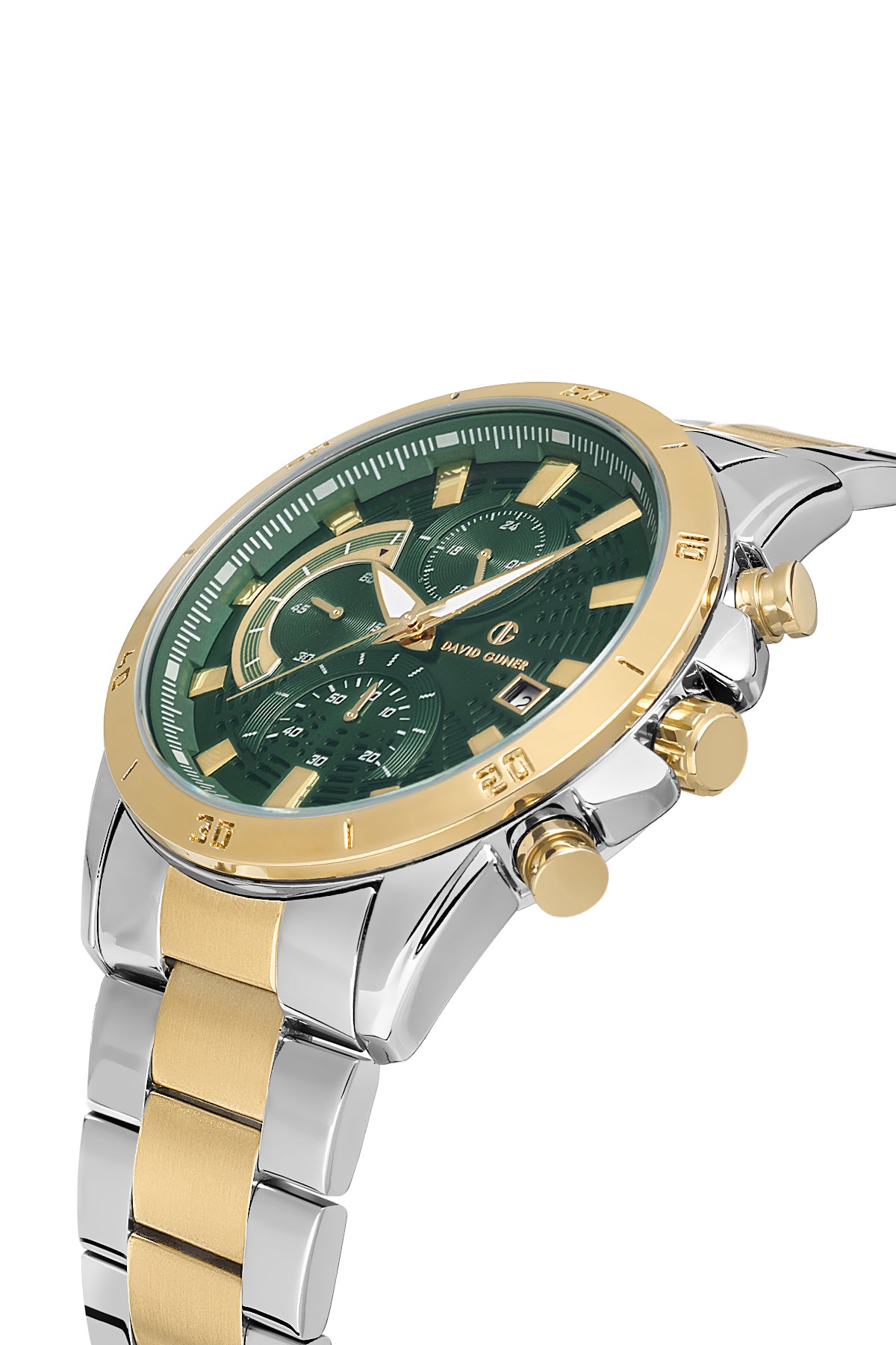 David Guner Yellow White Coated Multi Function Men's Watch