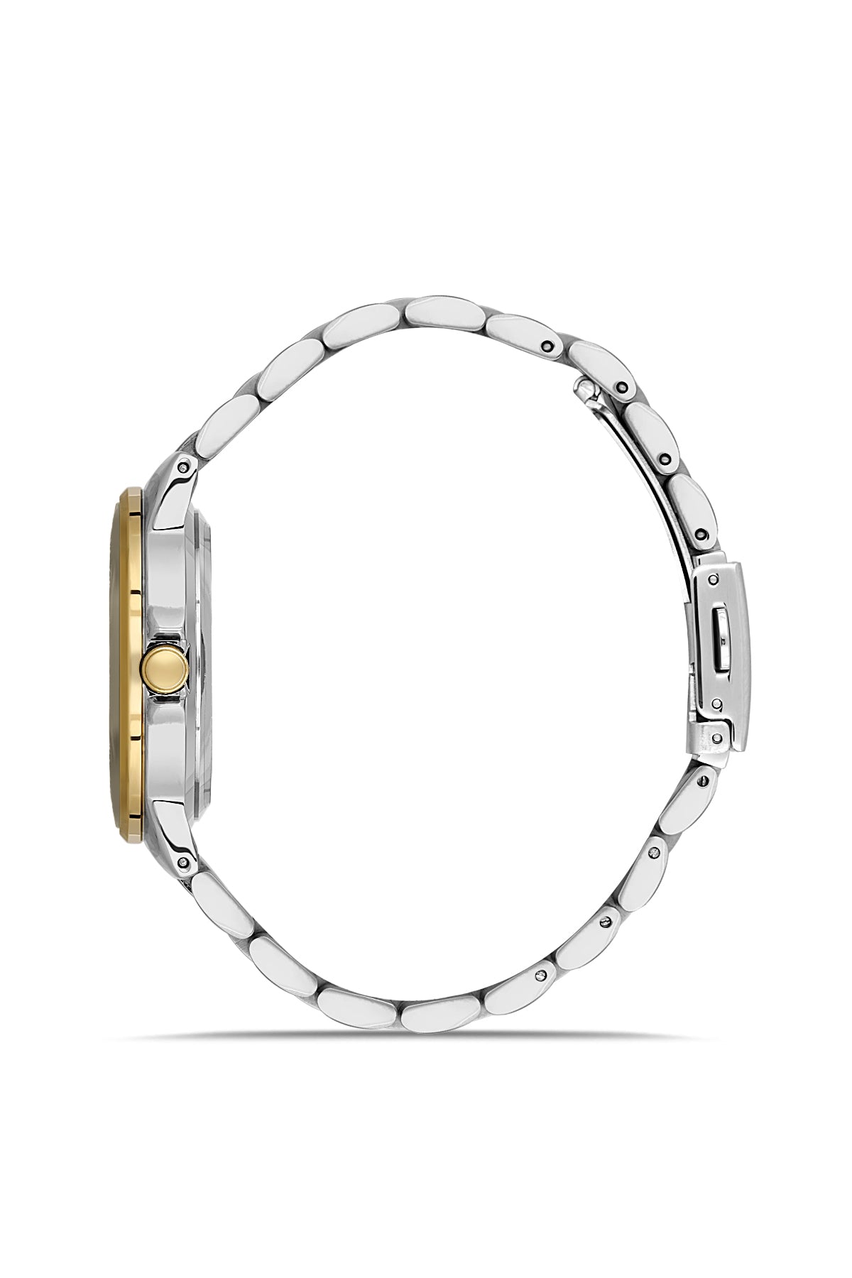 DAVID GUNER SARI BEYAZ KAPLAMALI SARI KADRANLI KADIN KOL SAATİ DG-8909LA-D4