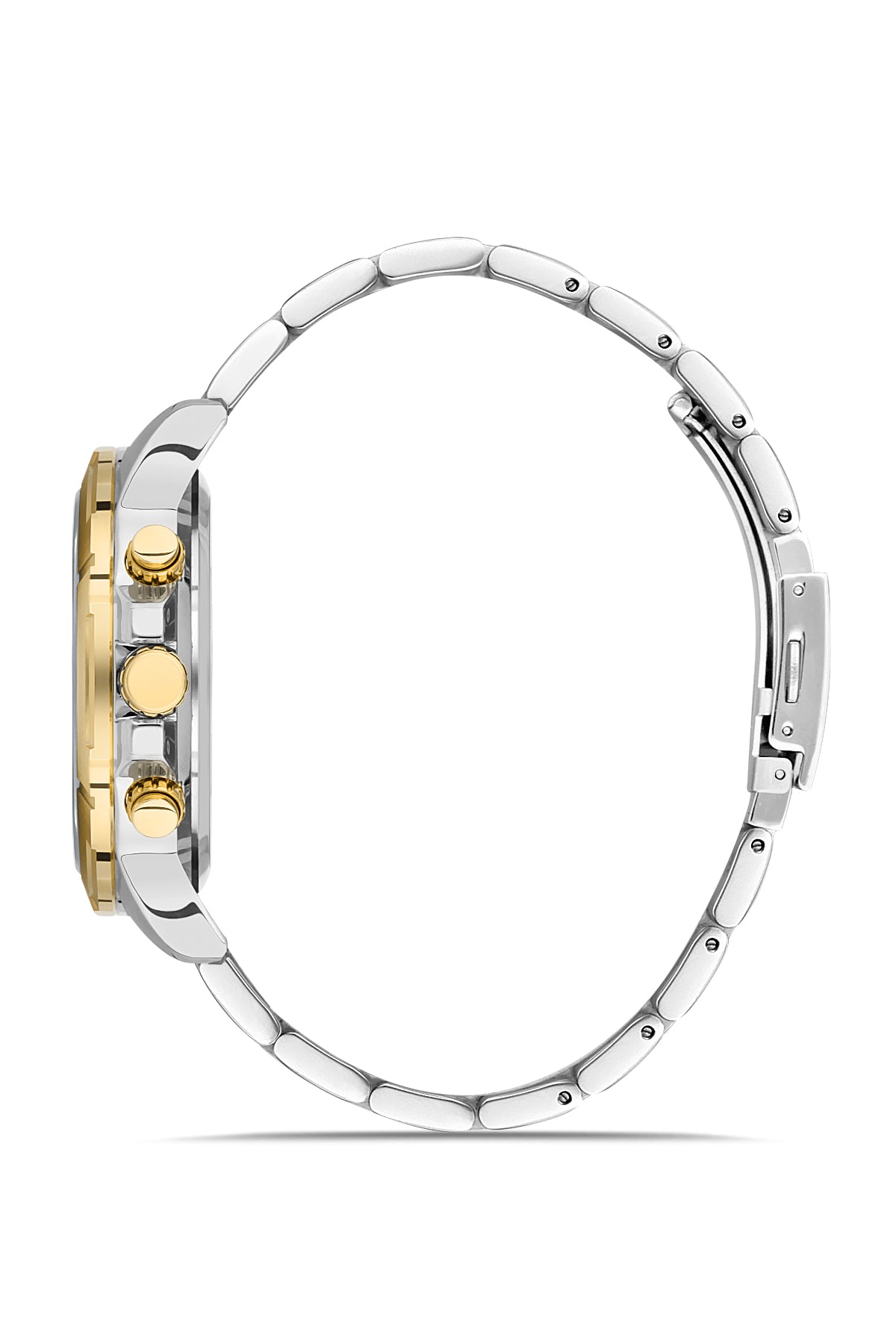 DAVID GUNER SARI BEYAZ KAPLAMALI SİYAH KADRANLI ERKEK KOL SAATİ DG-8357GA-D2