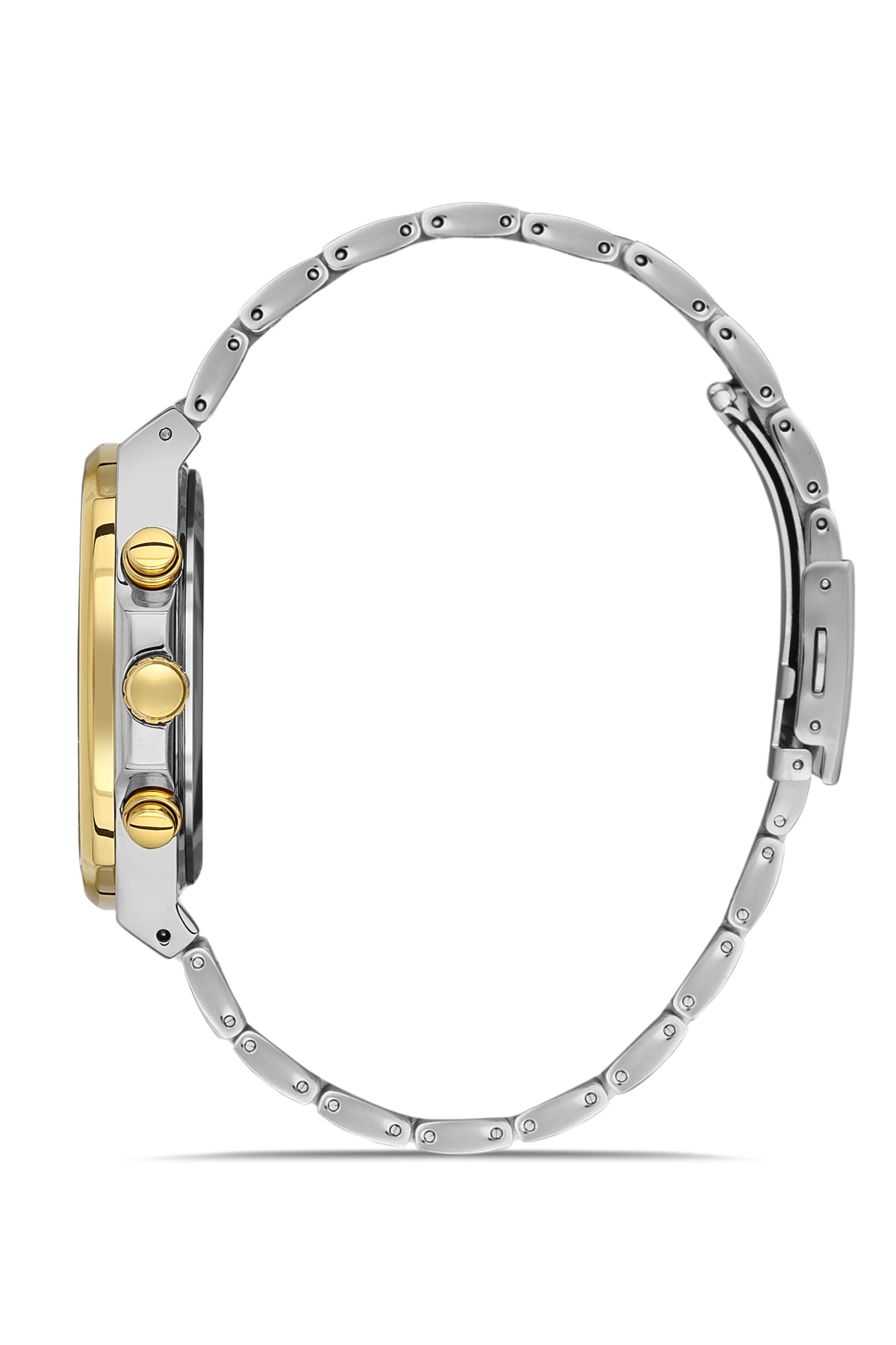 DAVID GUNER SARI BEYAZ KAPLAMALI SİYAH KADRANLI ERKEK KOL SAATİ DG-8386GA-D2