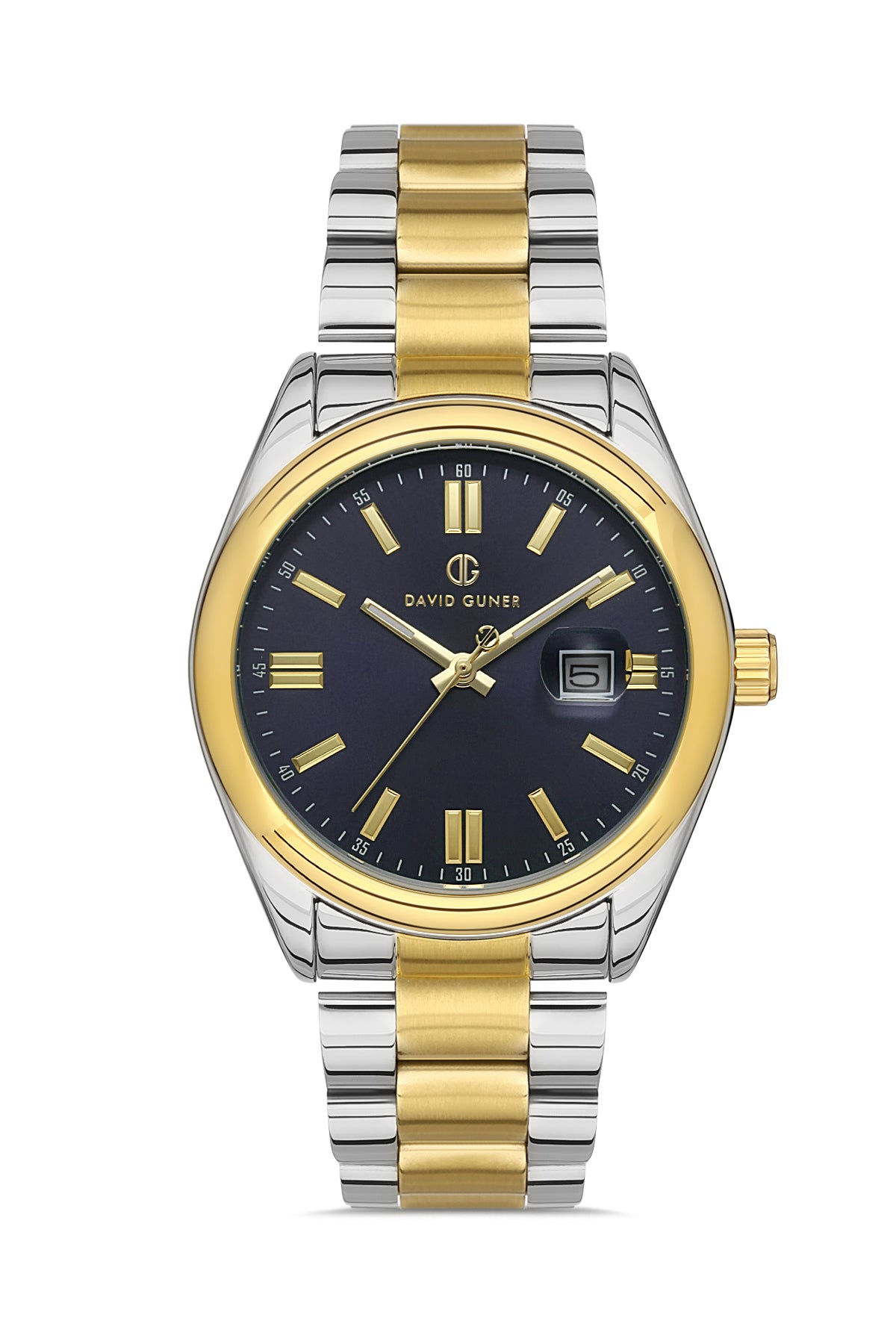 DAVID GUNER SARI BEYAZ KAPLAMALI SİYAH KADRANLI ERKEK KOL SAATİ DG-8390GA-D3