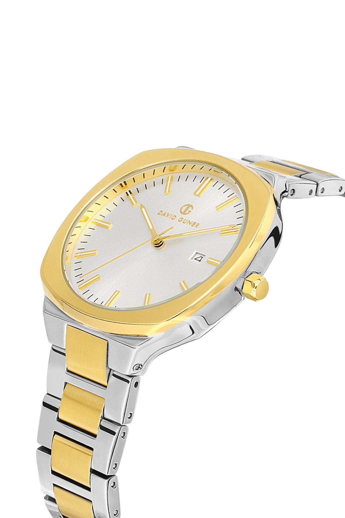 DAVID GUNER SARI BEYAZ KAPLAMALI SİYAH KADRANLI ERKEK KOL SAATİ - DG-8413GA-D1