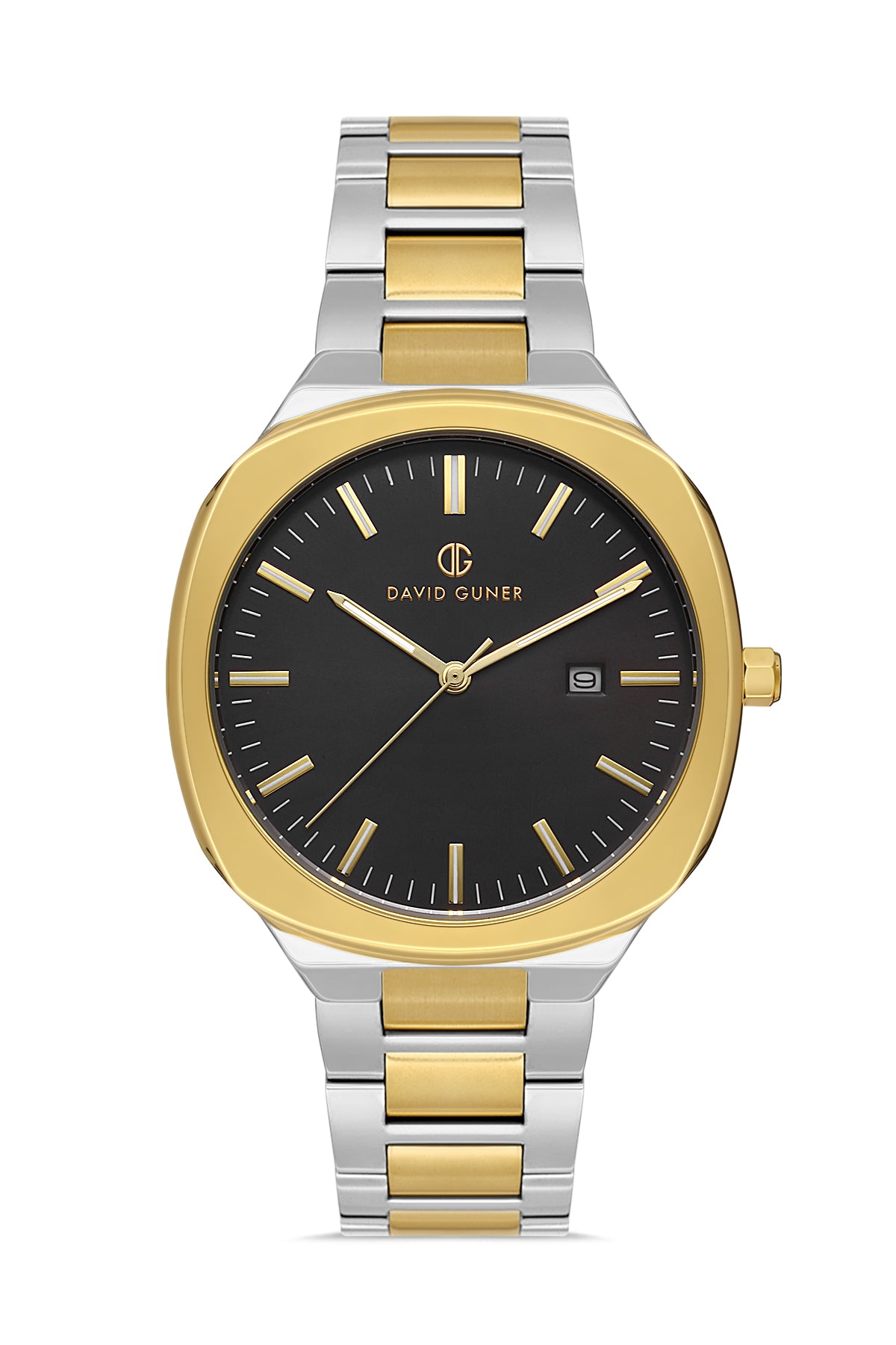DAVID GUNER SARI BEYAZ KAPLAMALI SİYAH KADRANLI ERKEK KOL SAATİ - DG-8413GA-D2