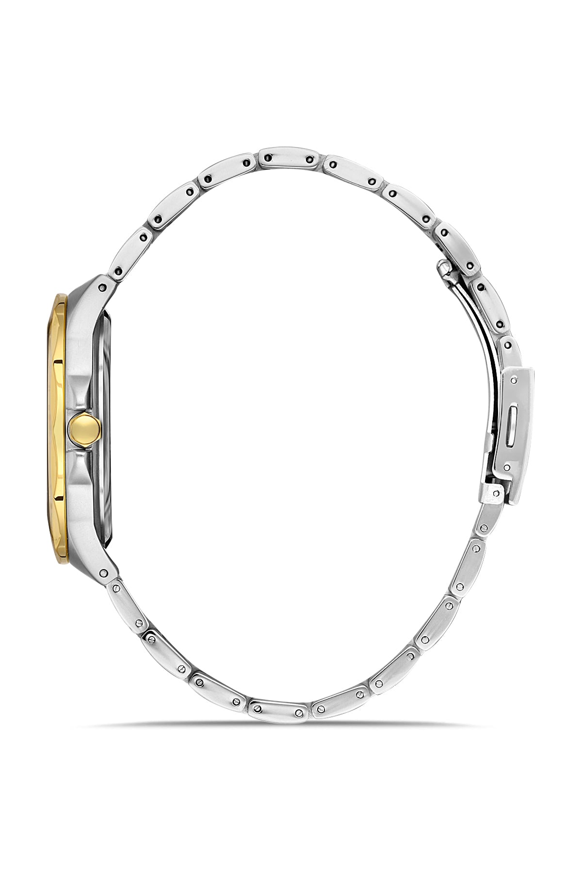 DAVID GUNER Siyah Kadranlı Sarı Gümüş Kaplamalı Takvimli Erkek Kol Saati - DG-8421GA-D2