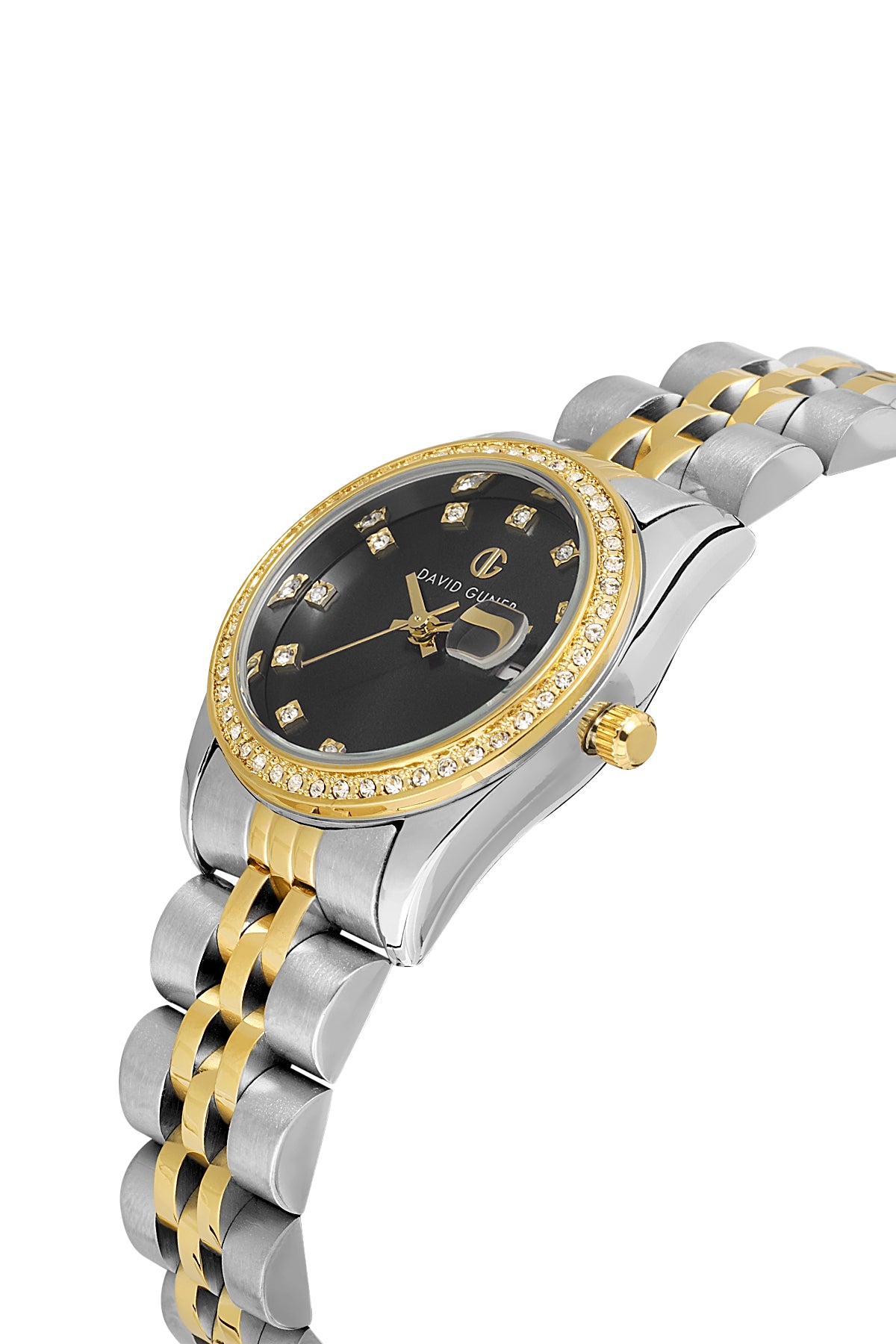 DAVID GUNER Black Dial Yellow White Coated Women's Watch