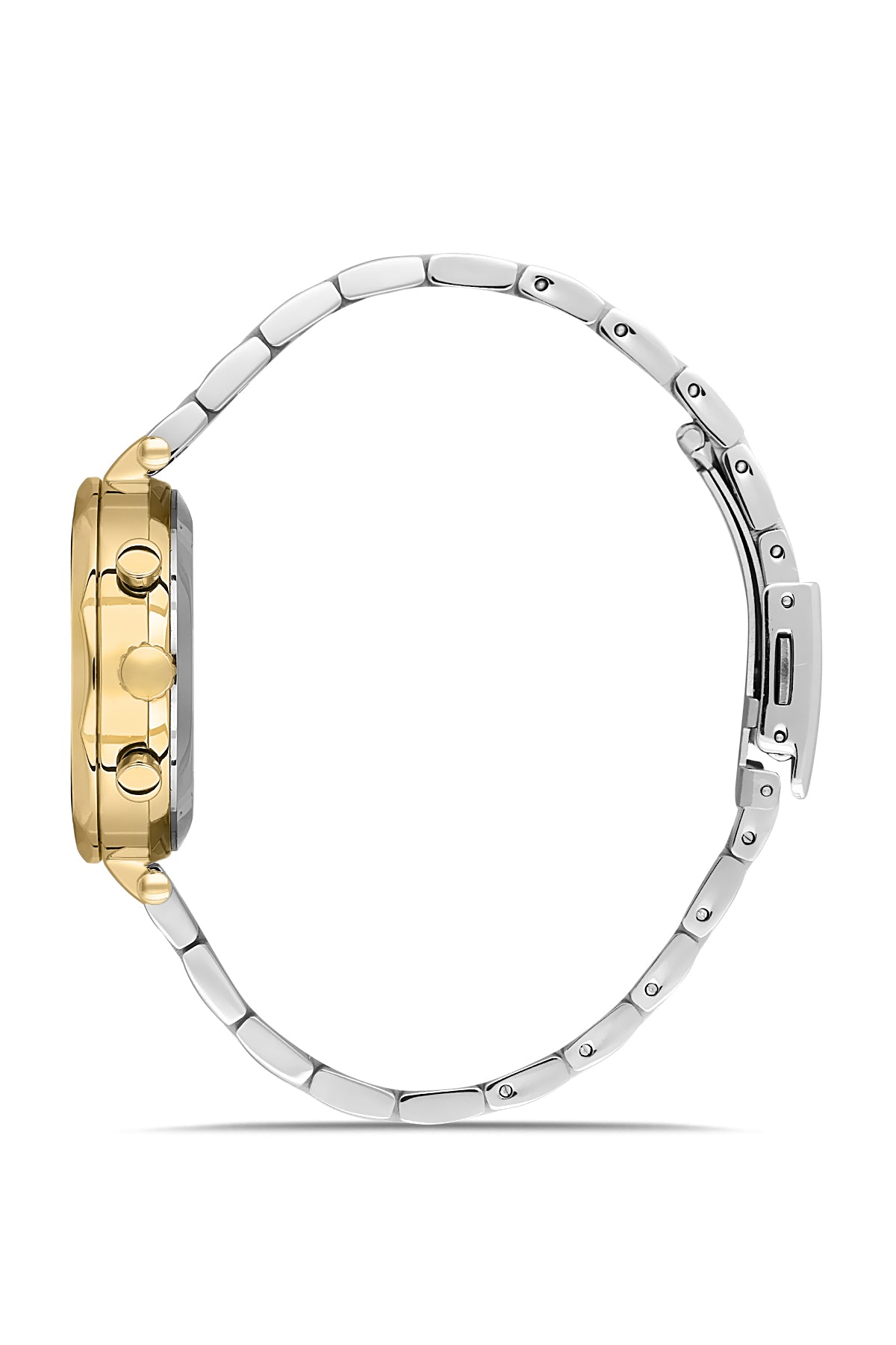 DAVID GUNER SARI BEYAZ KAPLAMALI SİYAH KADRANLI KADIN KOL SAATİ - DG-8694LA-D2