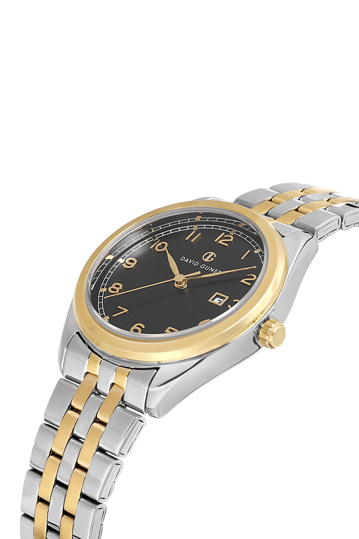 DAVID GUNER SARI BEYAZ KAPLAMALI SİYAH KADRANLI KADIN KOL SAATİ - DG-8746LA-D2