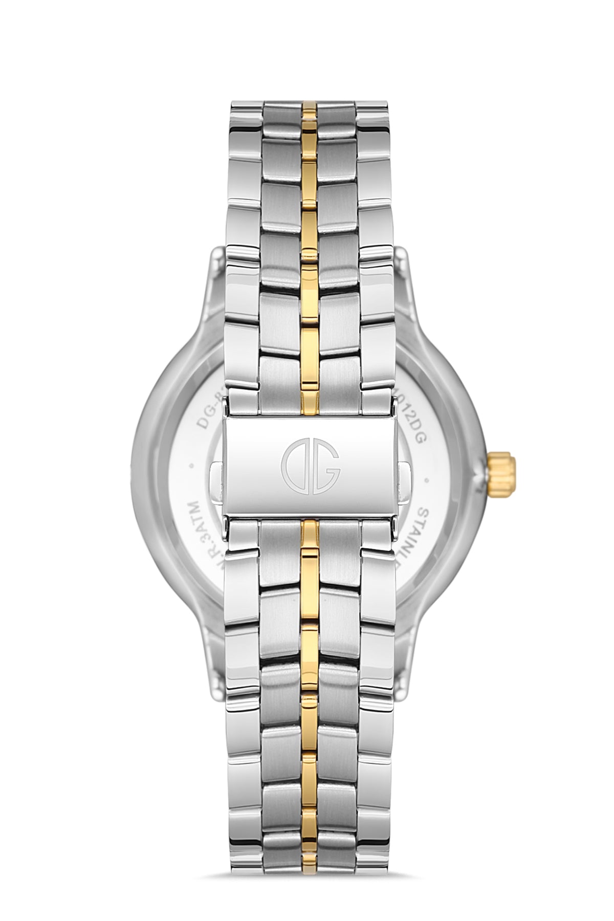 DAVID GUNER Sarı Beyaz Kaplamalı Siyah Kadranlı Takvimli Erkek Kol Saati - DG-8289GA-D9