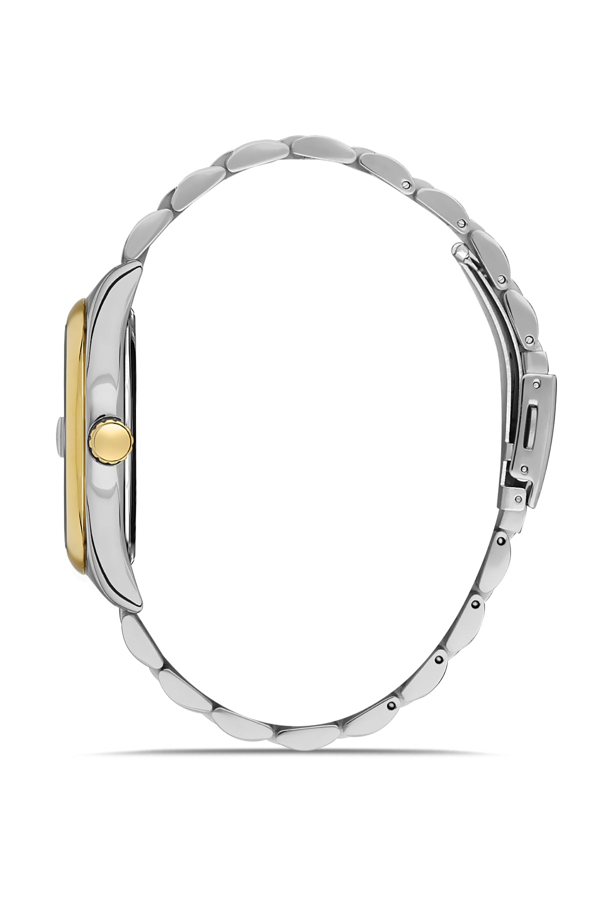 DAVID GUNER Yeşil Kadranlı Sarı Beyaz Kaplama Paslanmaz Çelik Kordonlu Erkek Kol Saati – DG-8390GA-D10