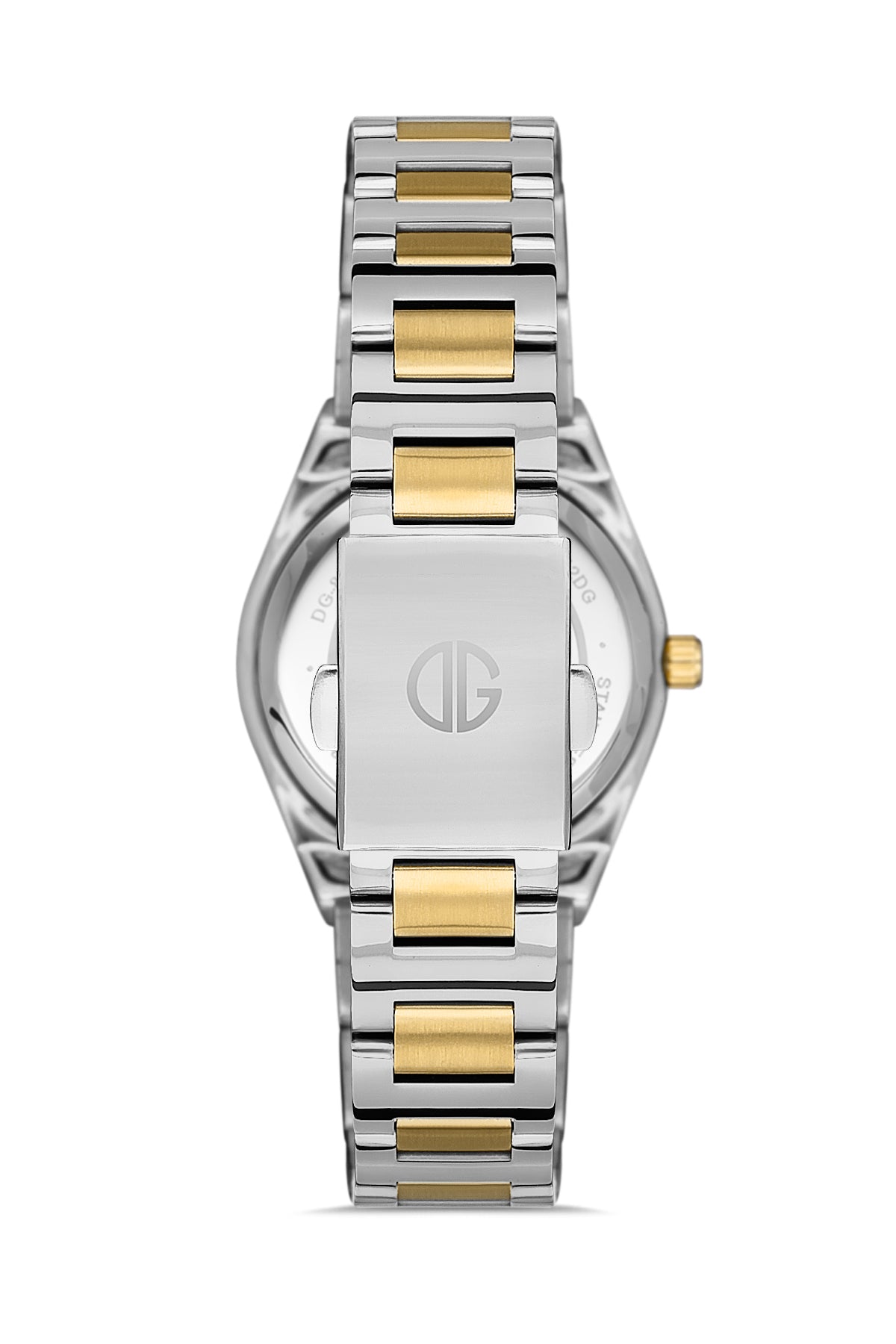 DAVID GUNER Sarı Beyaz Kaplama Yeşil Kadranlı Paslanmaz Masif Çelik Kordonlu Kadın Kol Saati - DG-8372LA-D10