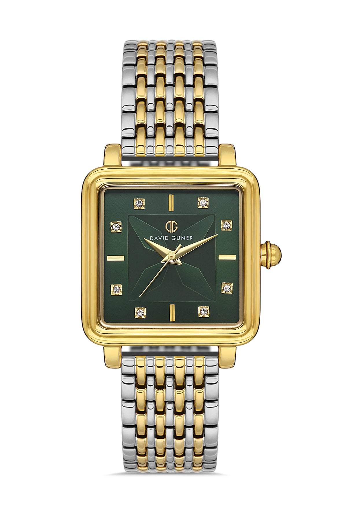 DAVID GUNER Yeşil Kadranlı Sarı Beyaz Kaplamalı Kadın Kol Saati - DG-8471LA-D10