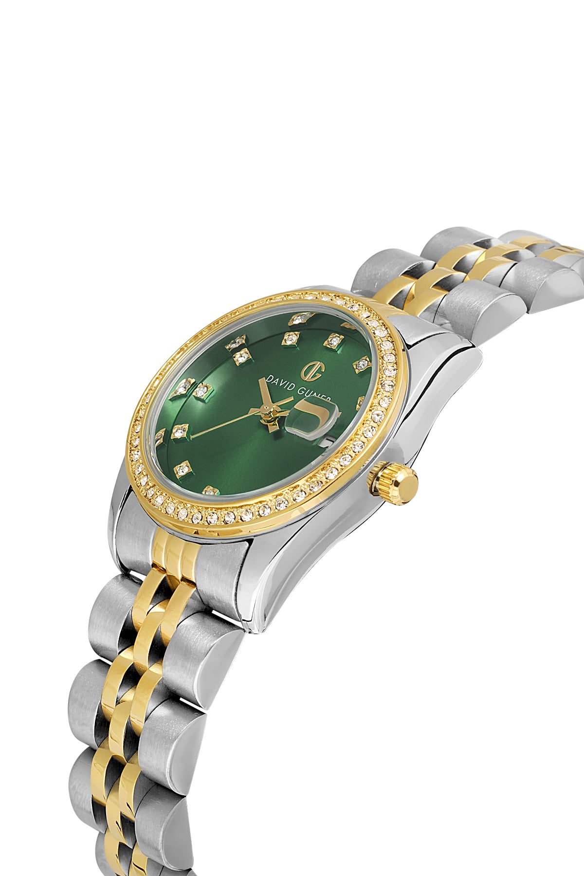 DAVID GUNER Yeşil Kadranlı Sarı Gümüş Kaplamalı Kadın Kol Saati - DG-8635LA-D10