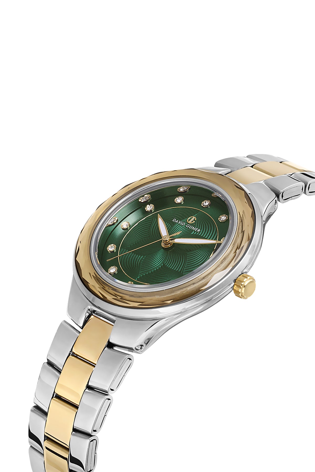 DAVID GUNER SARI BEYAZ KAPLAMALI YEŞİL KADRANLI KADIN KOL SAATİ - DG-8728LA-D10