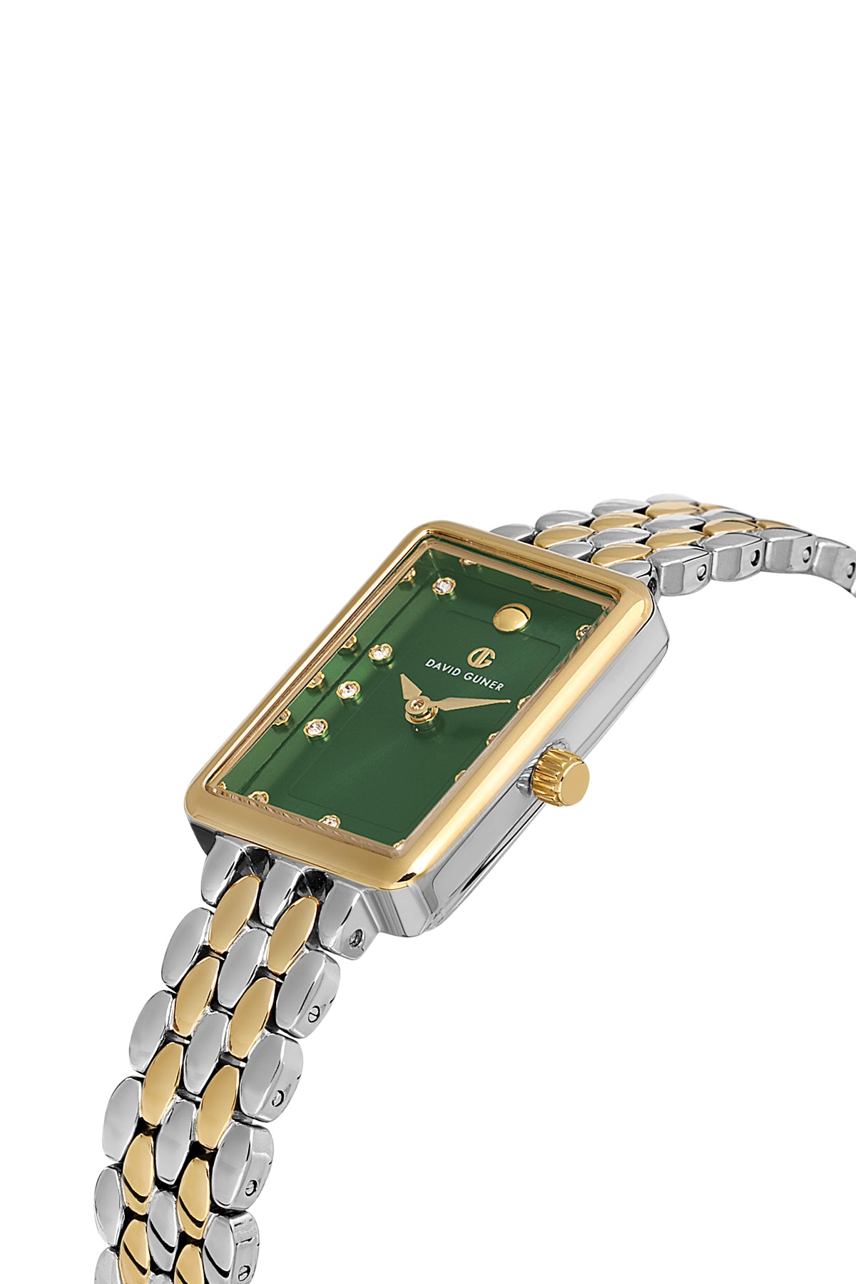 DAVID GUNER SARI BEYAZ KAPLAMALI YEŞİL KADRANLI KADIN KOL SAATİ DG-8882LA-D10