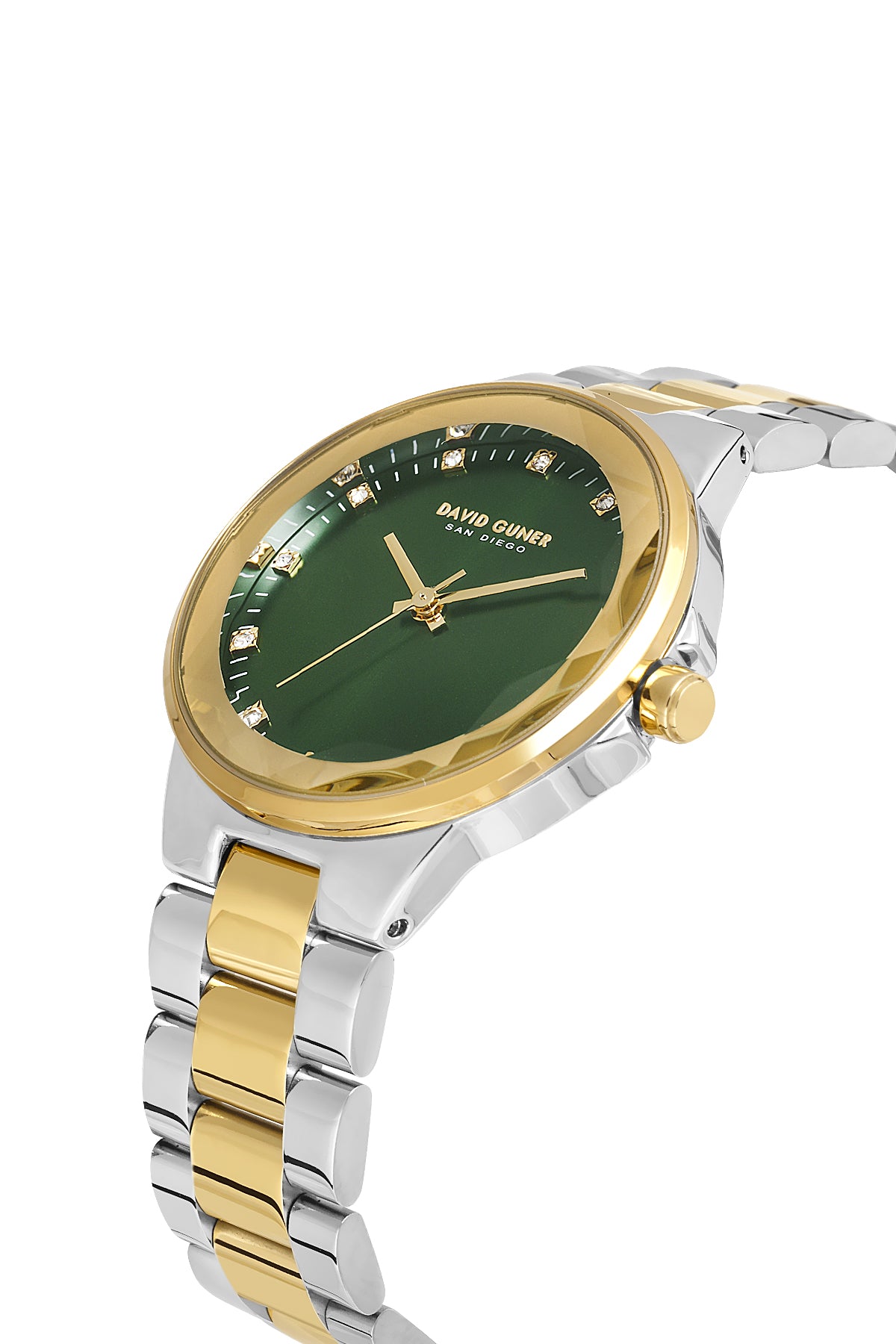 DAVID GUNER SARI BEYAZ KAPLAMALI YEŞİL KADRANLI KADIN KOL SAATİ DG-8909LA-D10