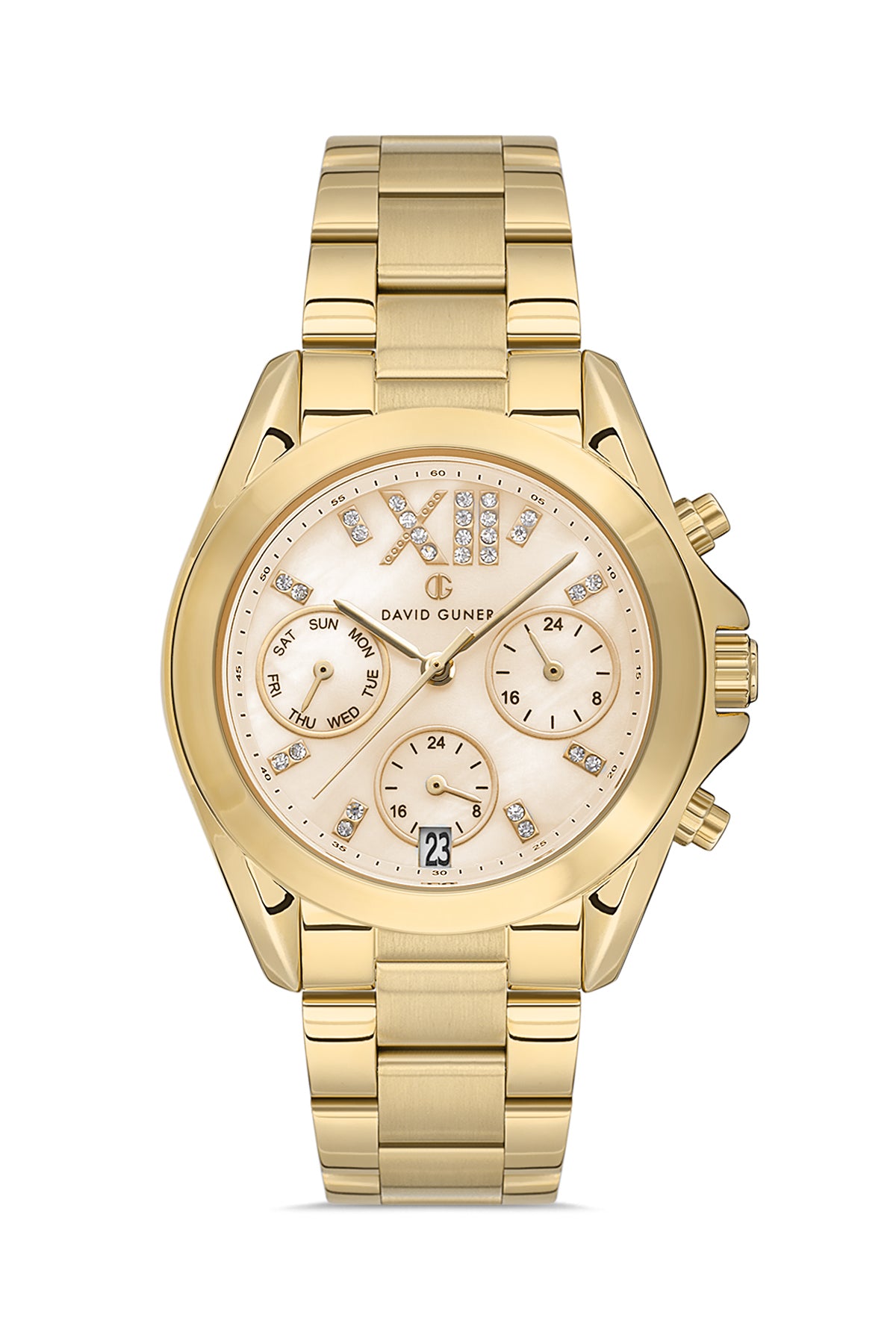 DAVID GUNER Sarı Kadranlı Sarı Paslanmaz Masif Çelik Kadın Kol Saati - DG-8650LA-B4