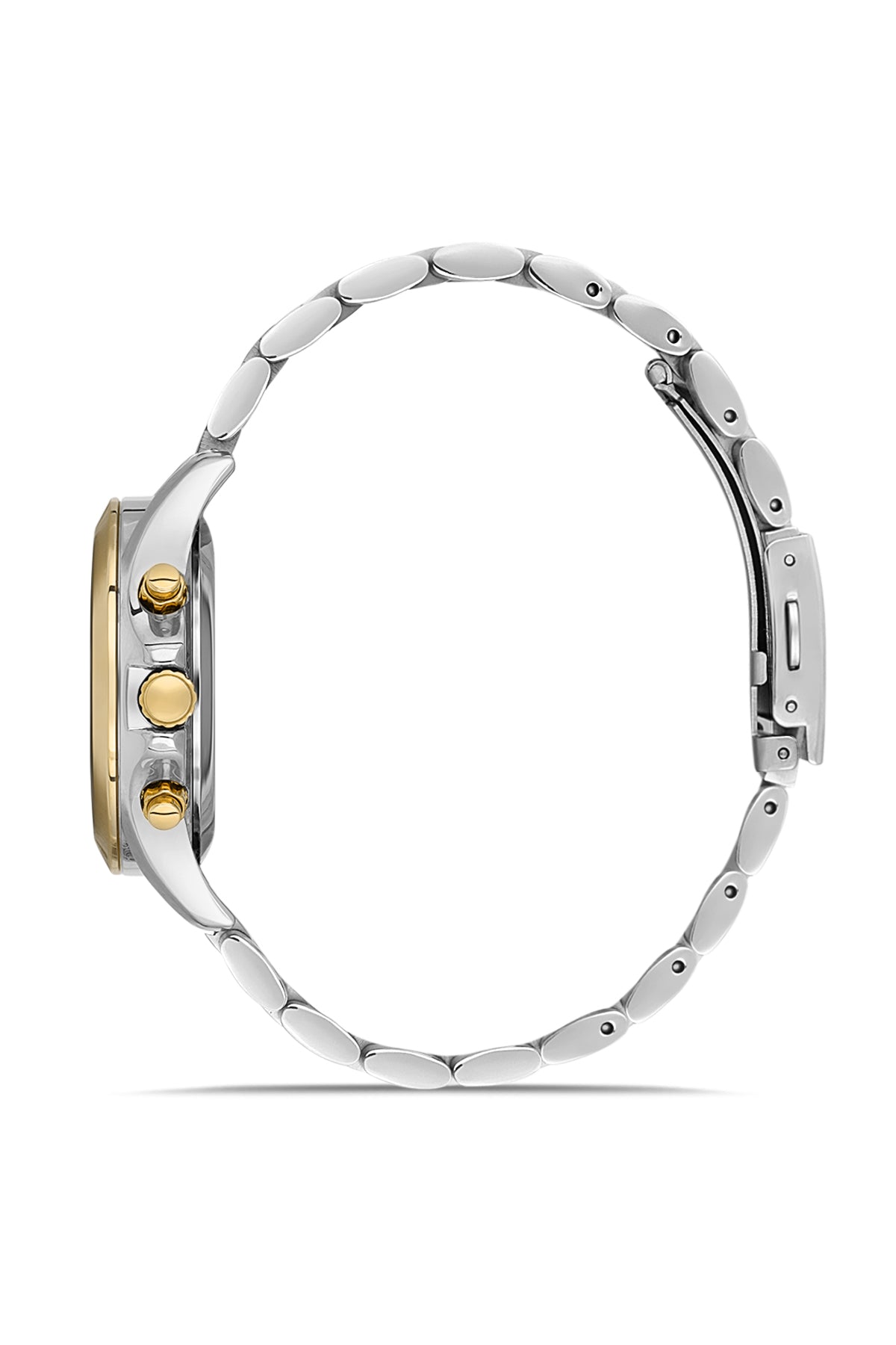 DAVID GUNER Sarı Kaplama Beyaz Kadranlı Paslanmaz Masif Çelik Kadın Kol Saati - DG-8650LA-D1