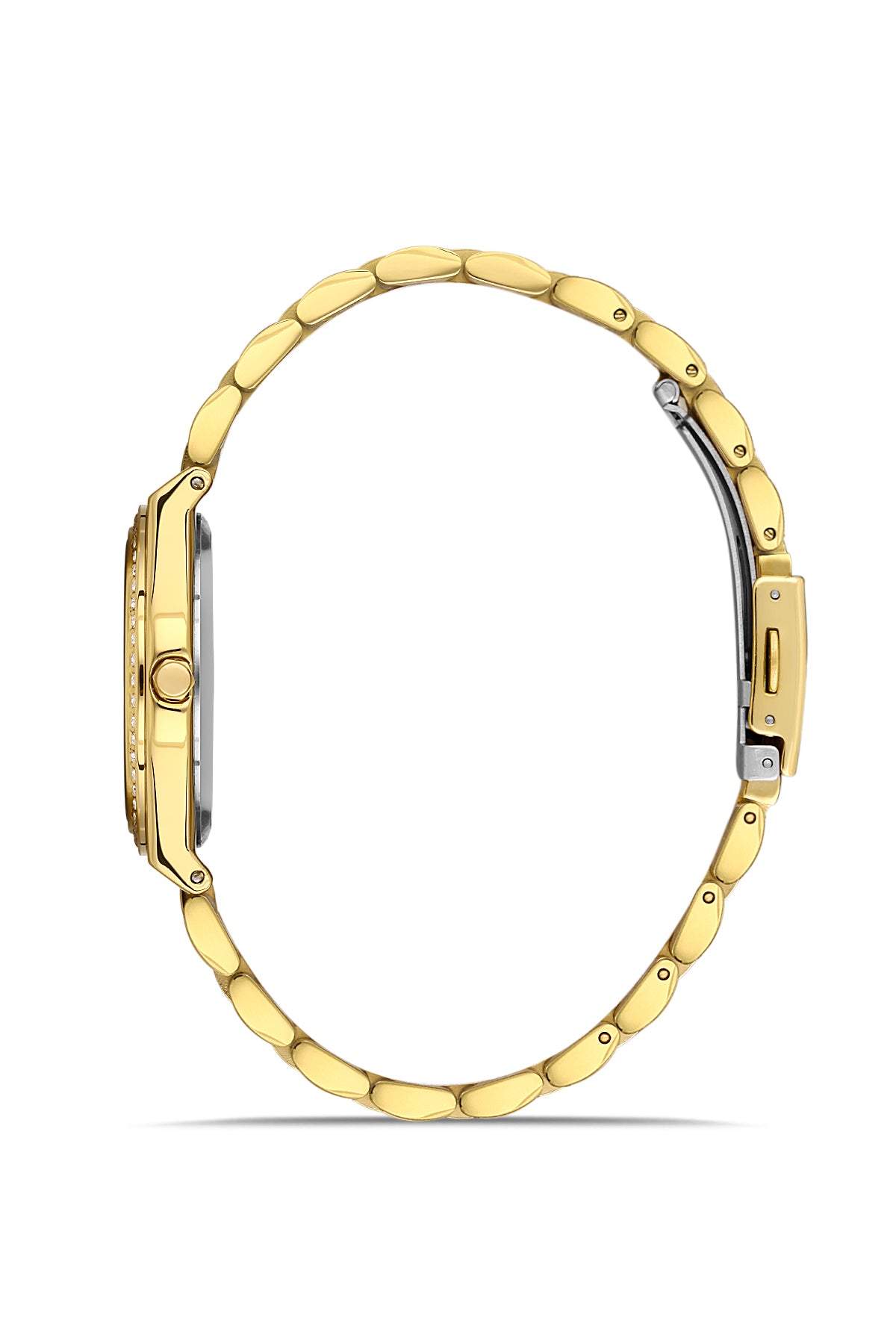 DAVID GUNER Sarı Kaplama Sarı Kadranlı Düz Paslanmaz Masif Çelik Kadın Kol Saati - DG-8472LA-B4