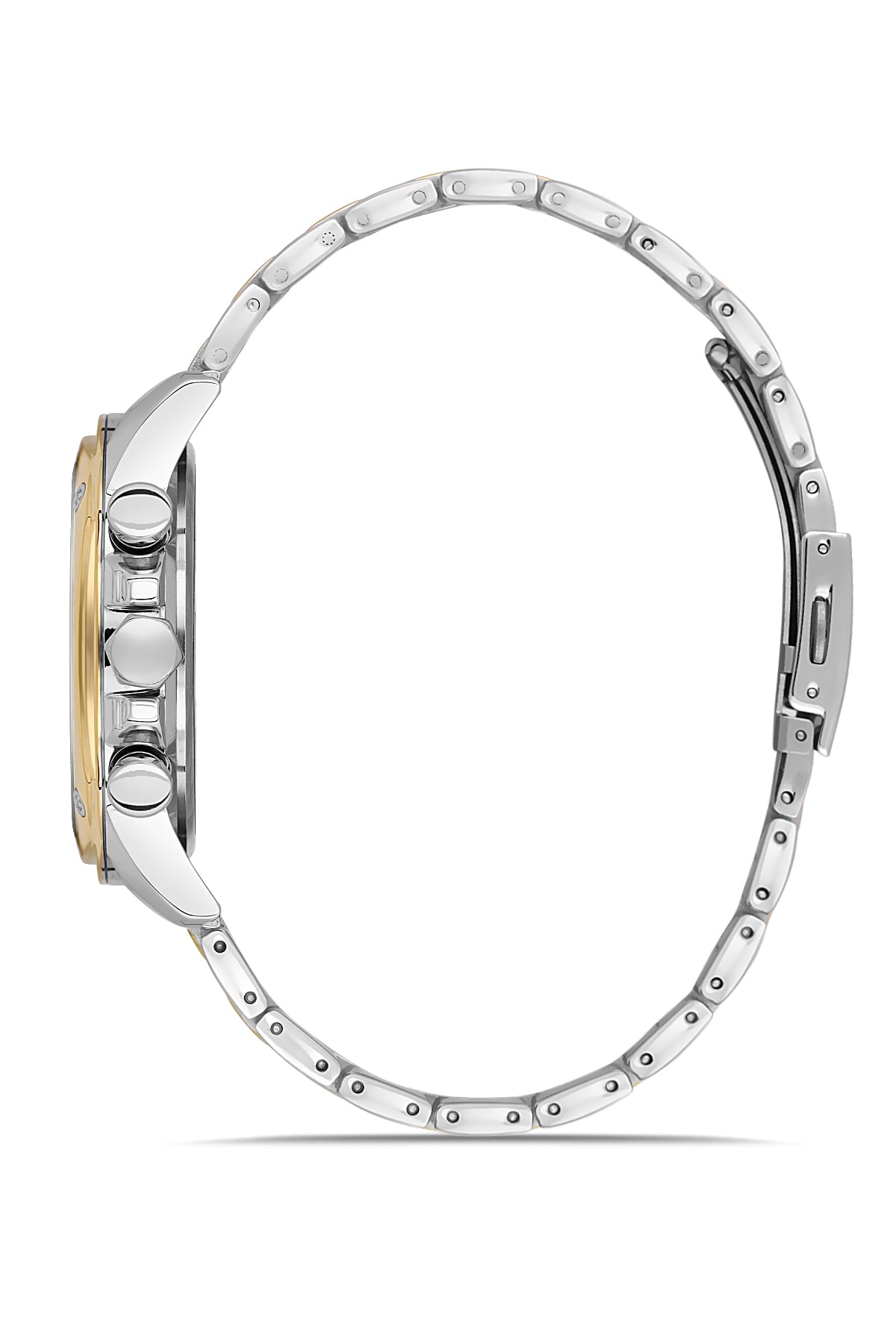 DAVID GUNER Sarı Kaplama Siyah Kadranlı Paslanmaz Masif Çelik Erkek Kol Saati - DG-8625GA-D9