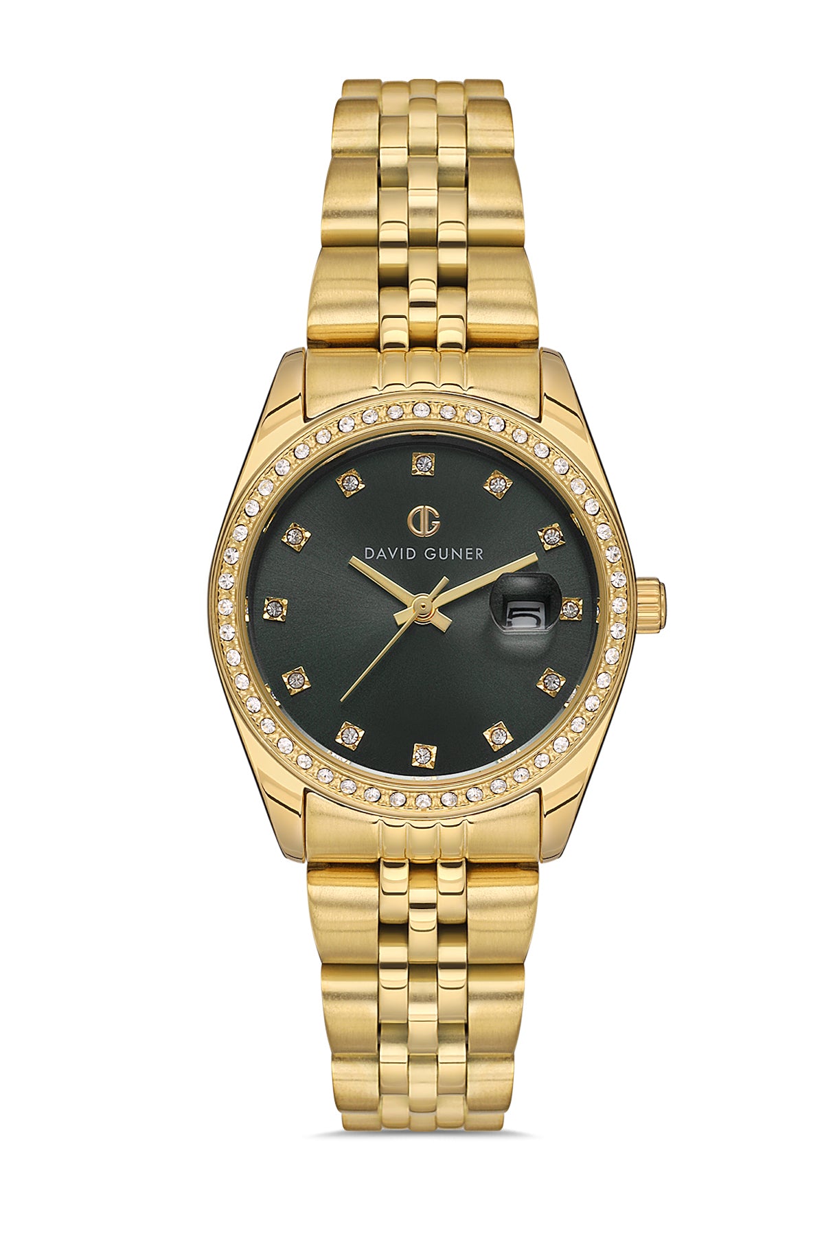 David Guner Yellow Plating Calendar Women's Watch