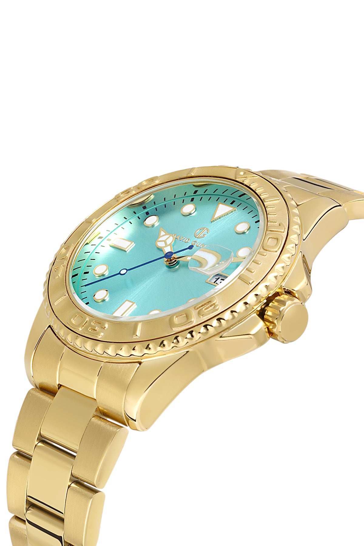 DAVID GUNER SARI KAPLAMALI AÇIK MAVİ KADRANLI ERKEK KOL SAATİ DG-8712GA-B15