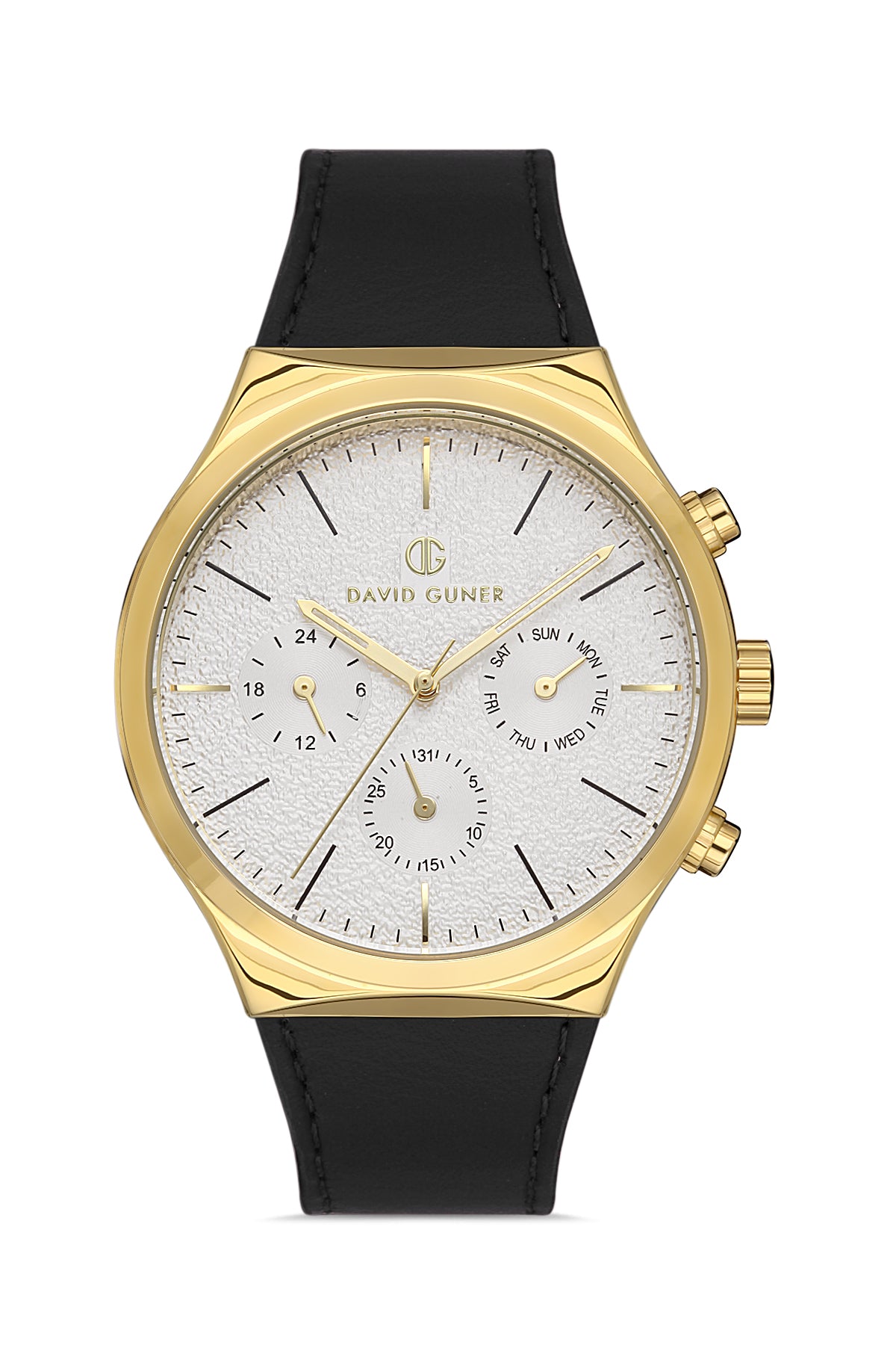DAVID GUNER SARI KAPLAMALI BEYAZ KADRANLI ERKEK KOL SAATİ DG-8265GB-N1