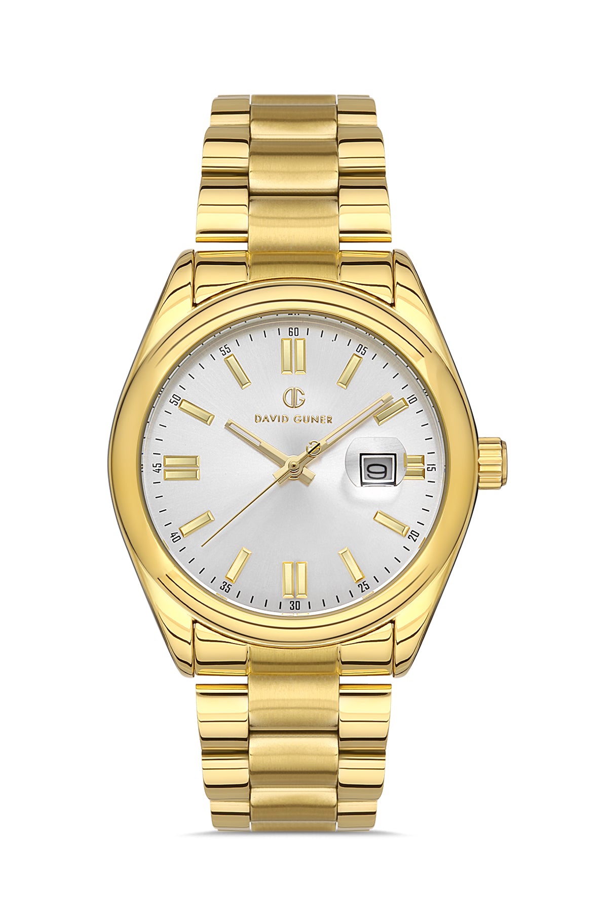 DAVID GUNER SARI KAPLAMALI BEYAZ KADRANLI ERKEK KOL SAATİ DG-8390GA-B1