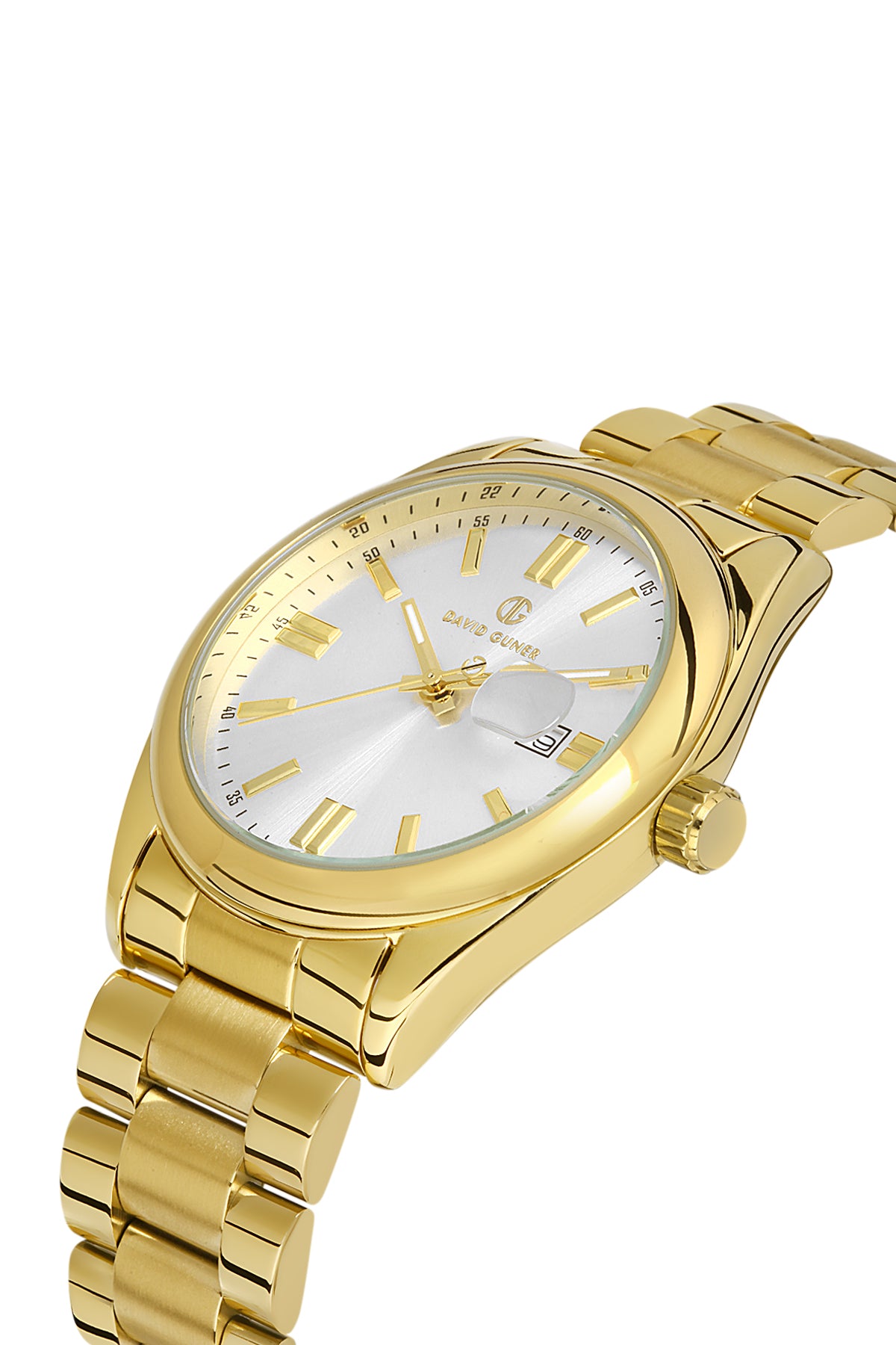 DAVID GUNER SARI KAPLAMALI BEYAZ KADRANLI ERKEK KOL SAATİ DG-8390GA-B1