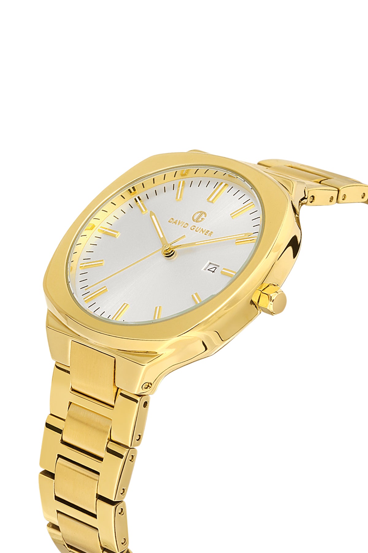 DAVID GUNER SARI KAPLAMALI BEYAZ KADRANLI ERKEK KOL SAATİ - DG-8413GA-B1