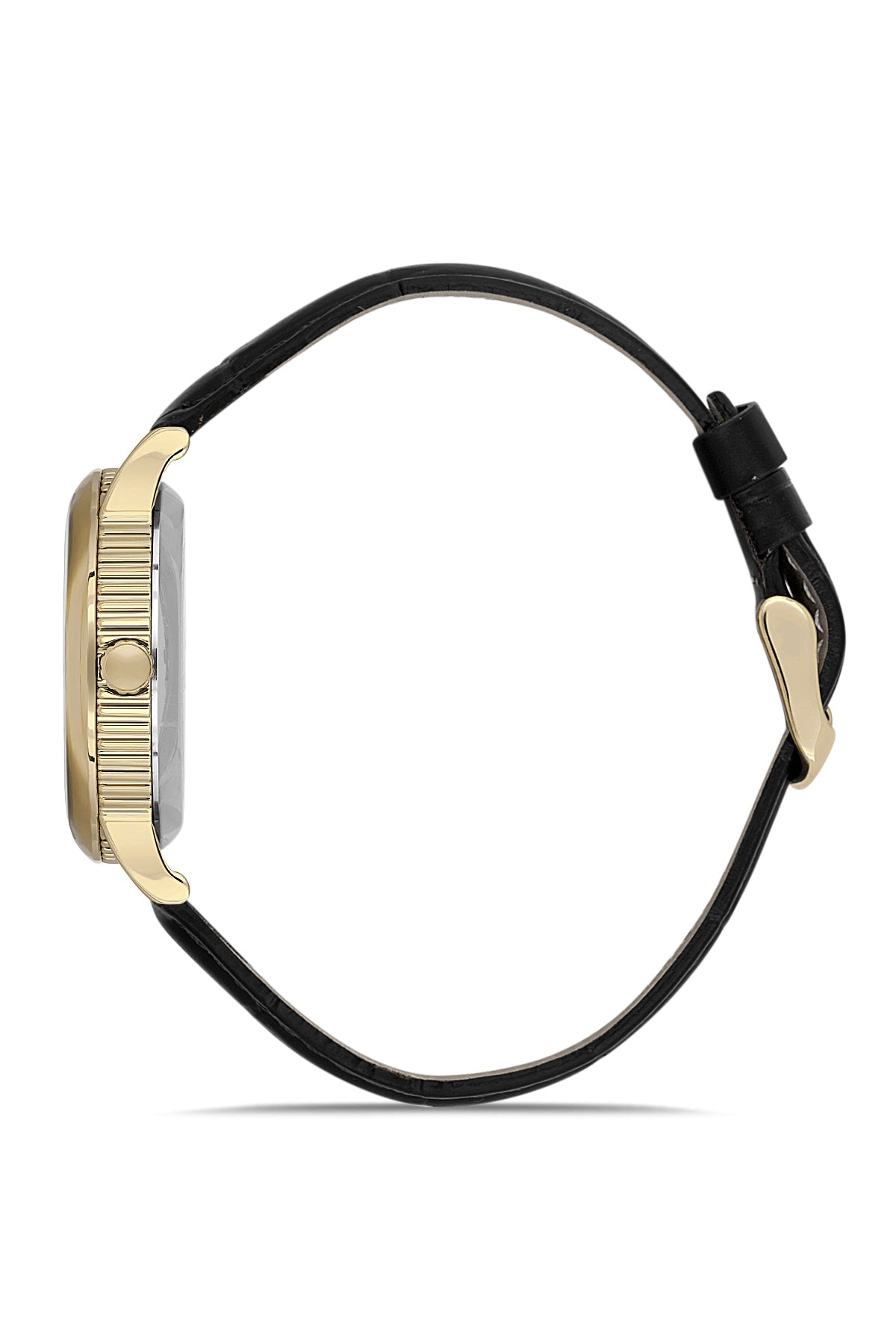 DAVID GUNER Orijinal Deri Kordonlu Sarı Kaplamalı Erkek Kol Saati - DG-8671GB-N1N