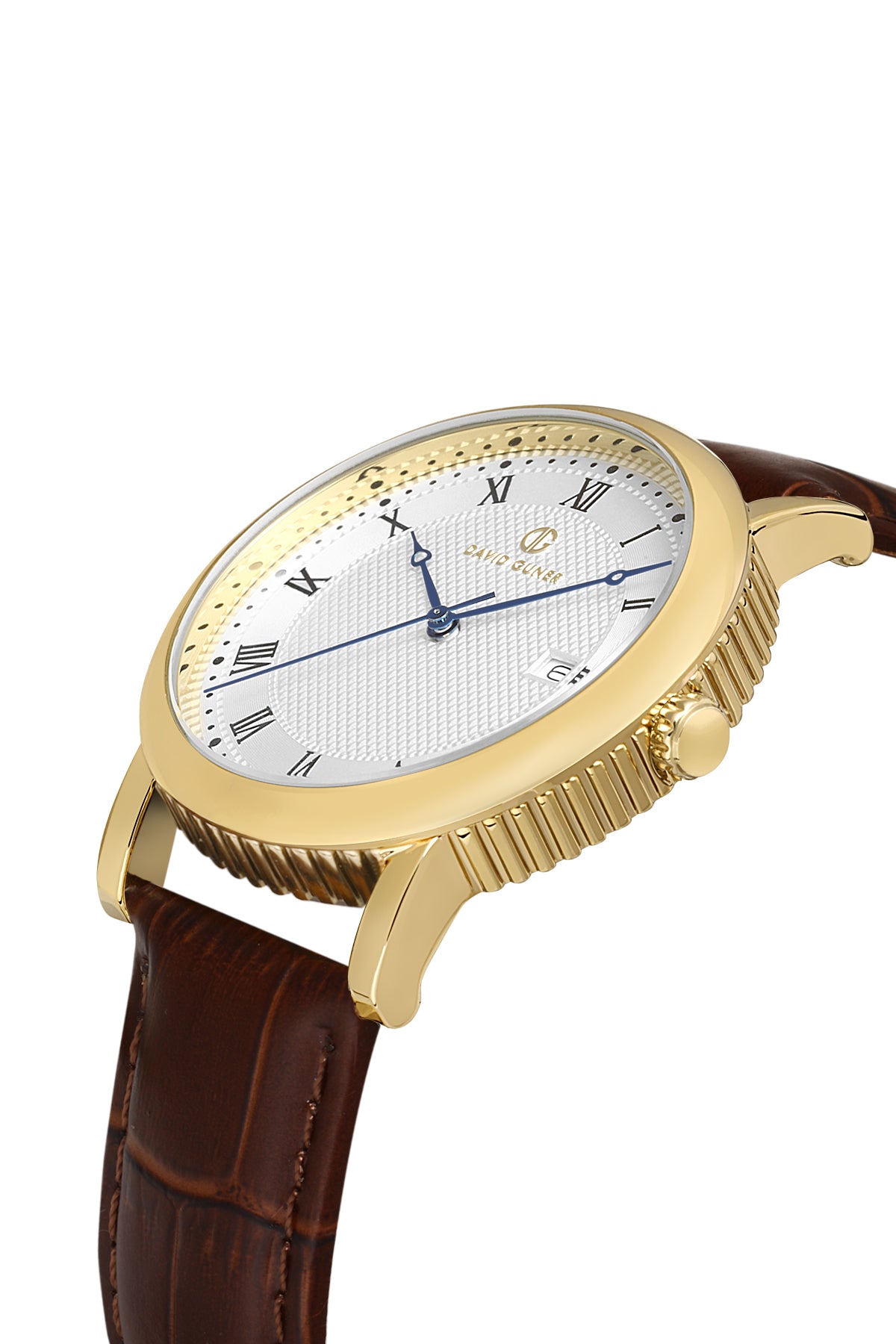 DAVID GUNER Kahverengi Orijinal Deri Kordonlu Erkek Kol Saati - DG-8671GB-O1