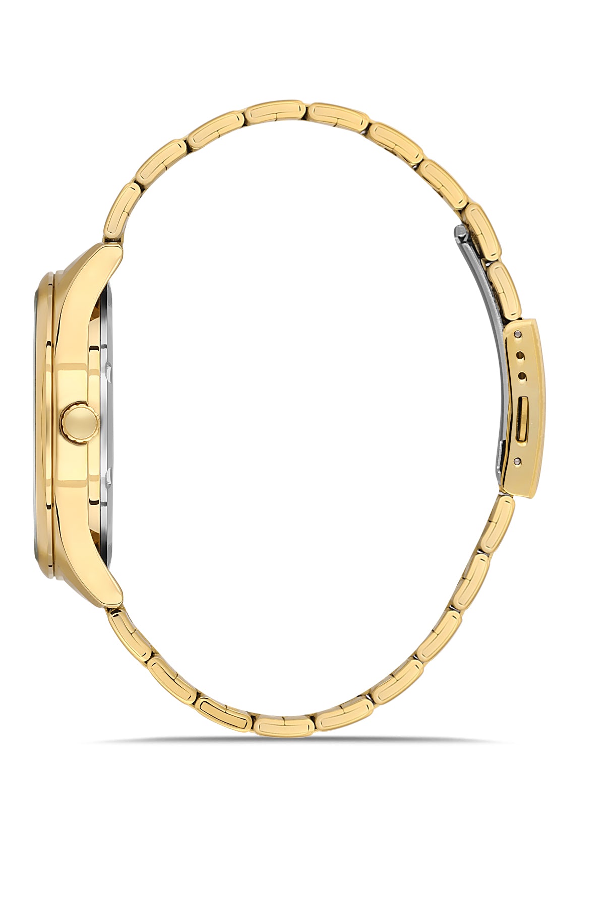 DAVID GUNER SARI KAPLAMALI BEYAZ KADRANLI ERKEK KOL SAATİ - DG-8714GA-B1