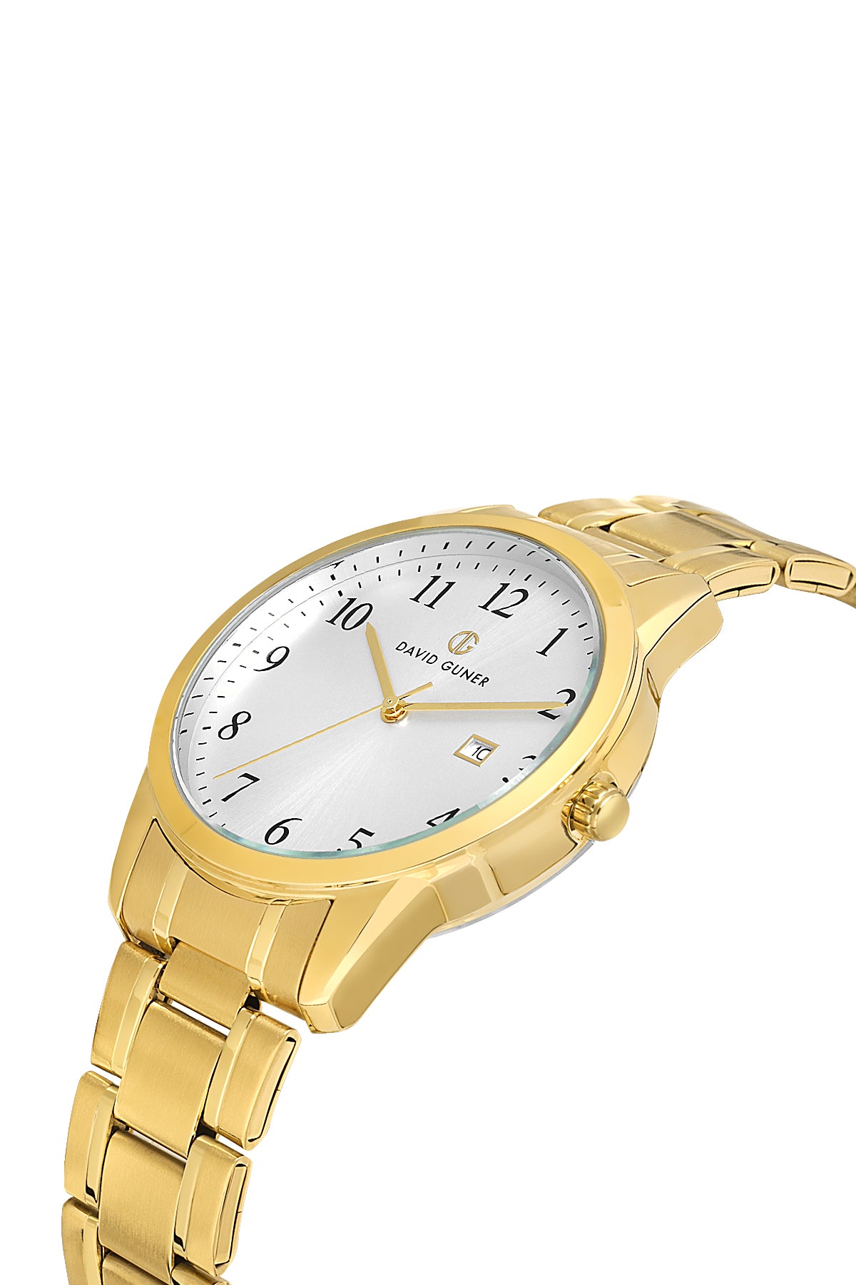 DAVID GUNER Sarı Kaplama Gümüş Kadranlı Takvimli Erkek Kol Saati