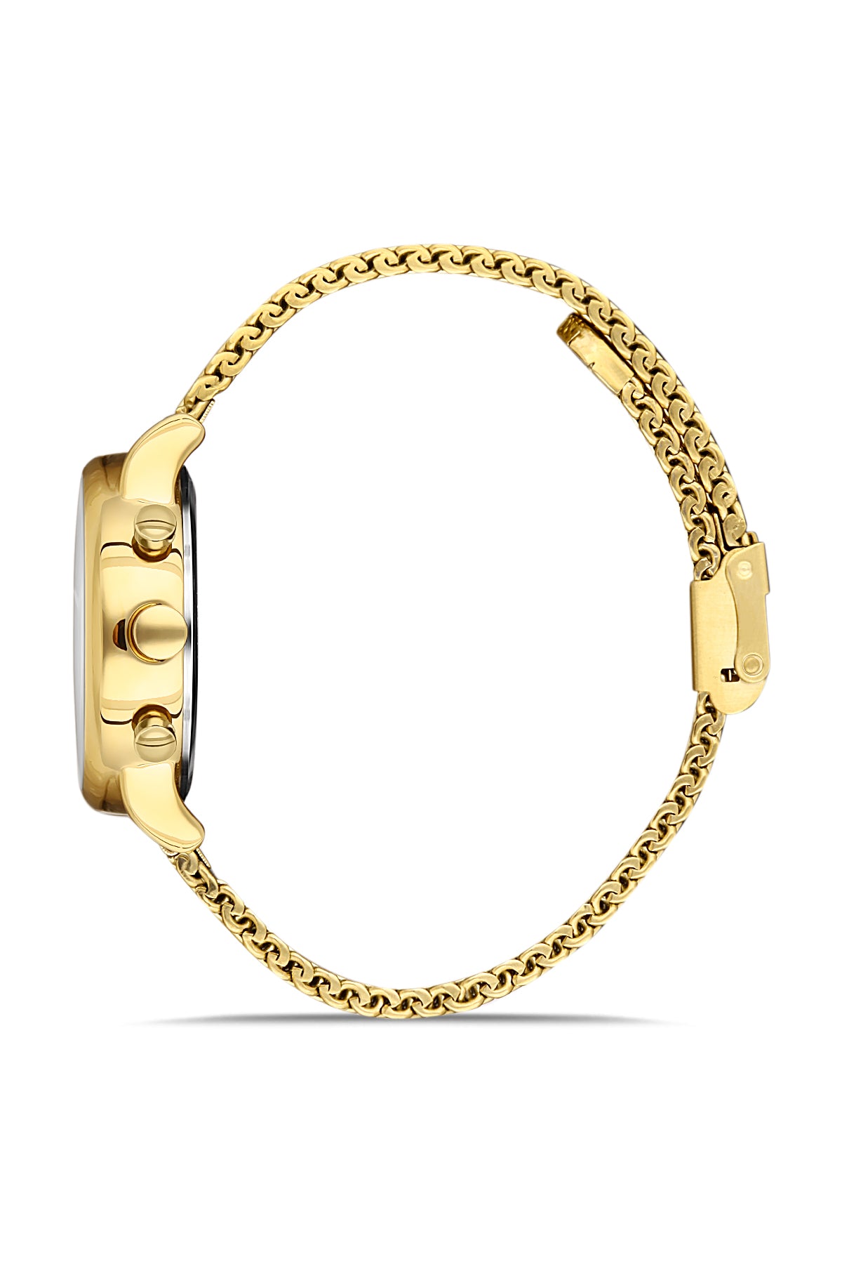 DAVID GUNER SARI KAPLAMALI BEYAZ KADRANLI KADIN KOL SAATİ DG-8322LC-B1